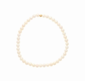 June Birthstone Bracelet: 4mm Pearl Bracelet With Gold Filled Finishing Bead
