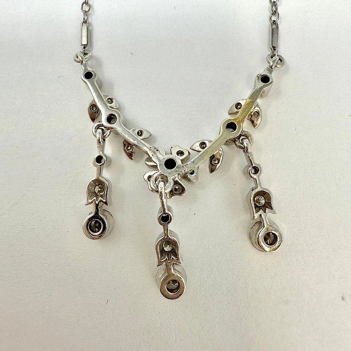K. Goldschmidt 14K White Gold Necklace with 27 Diamonds