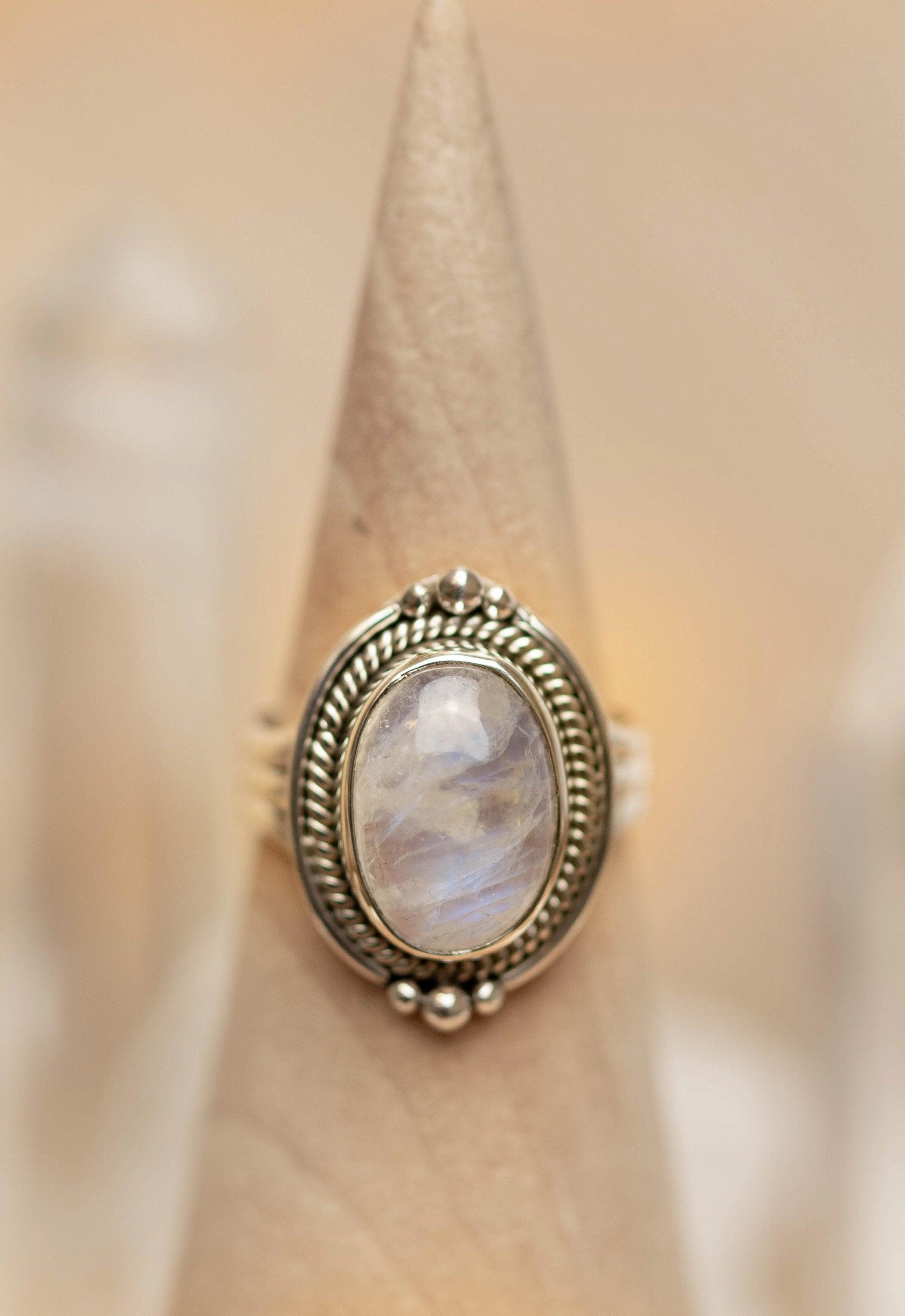 Karen Moonstone Ring ~ Sterling Silver 925 ~ MR263