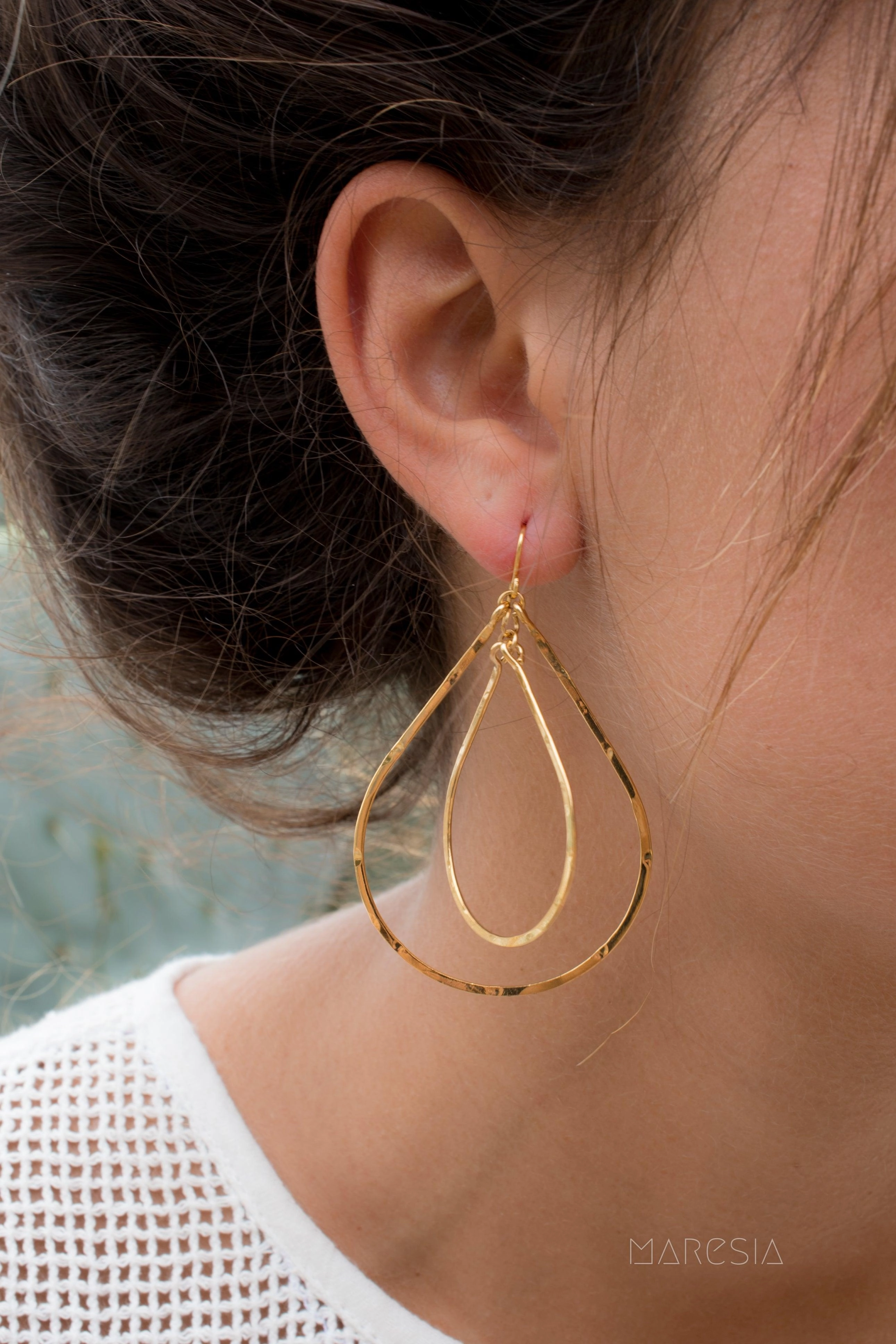 Karla Double Tear Drop Earrings ~Gold Plated or Silver Plated ~ SME014