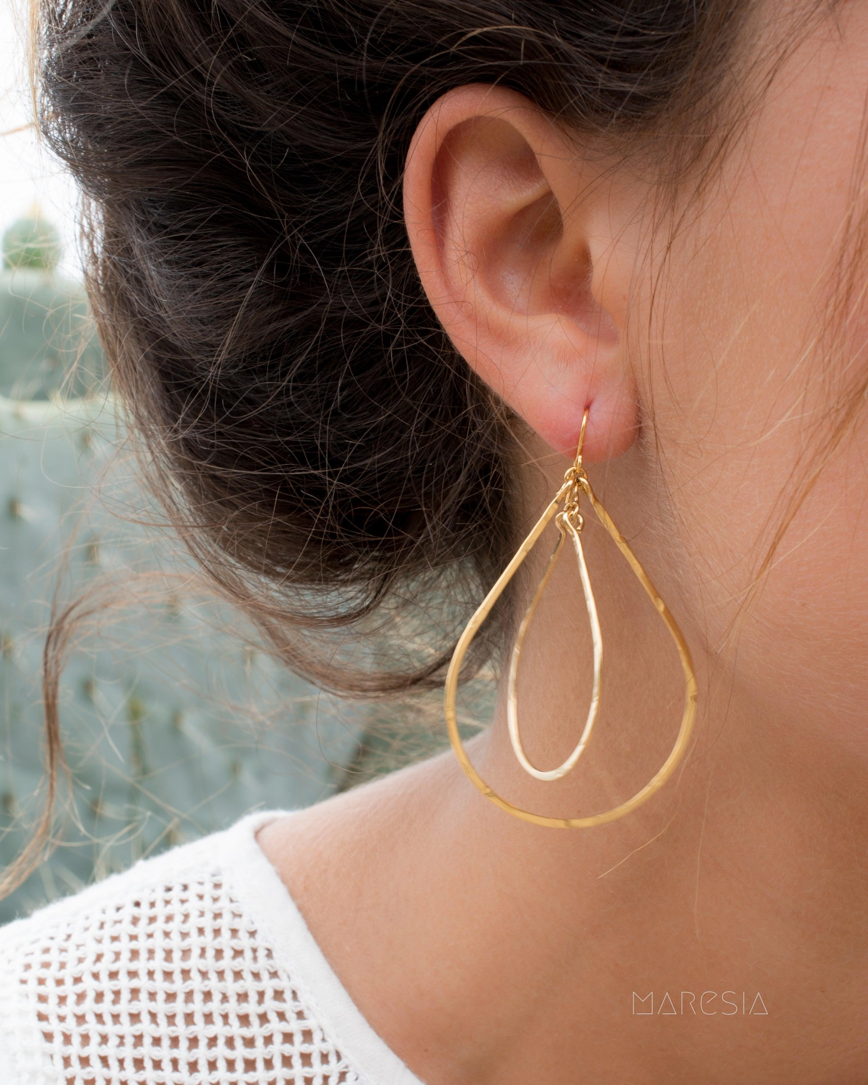 Karla Double Tear Drop Earrings ~Gold Plated or Silver Plated ~ SME014