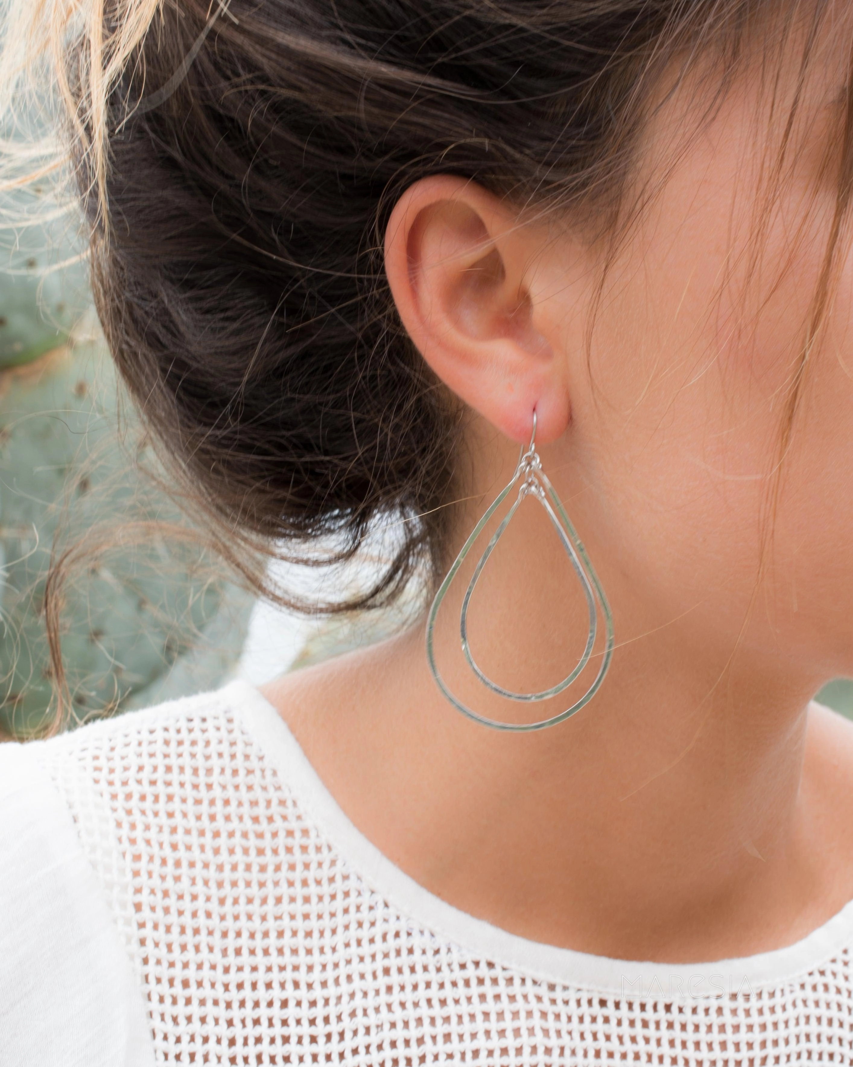 Karla Double Tear Drop Earrings ~Gold Plated or Silver Plated ~ SME014
