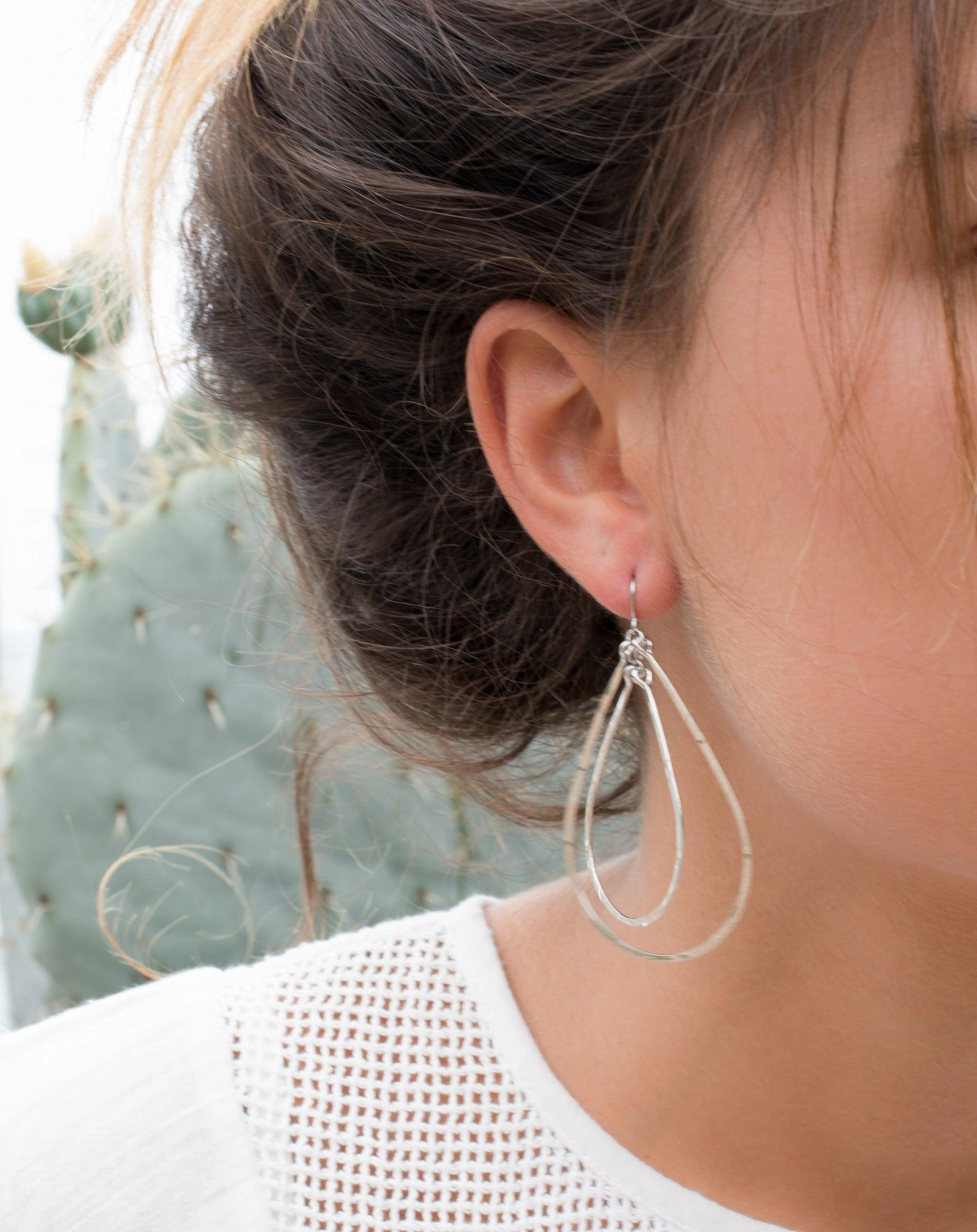 Karla Double Tear Drop Earrings ~Gold Plated or Silver Plated ~ SME014