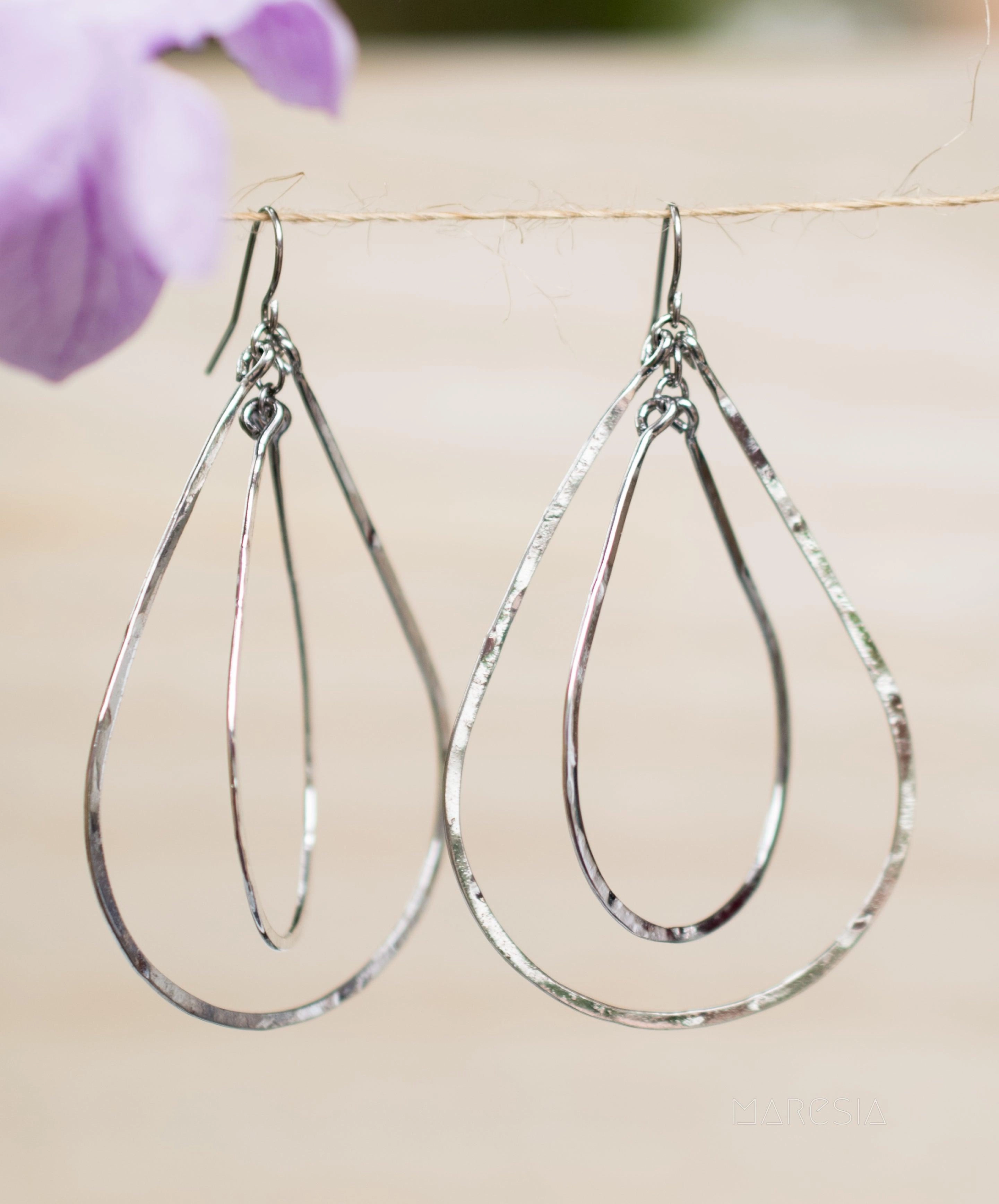 Karla Double Tear Drop Earrings ~Gold Plated or Silver Plated ~ SME014