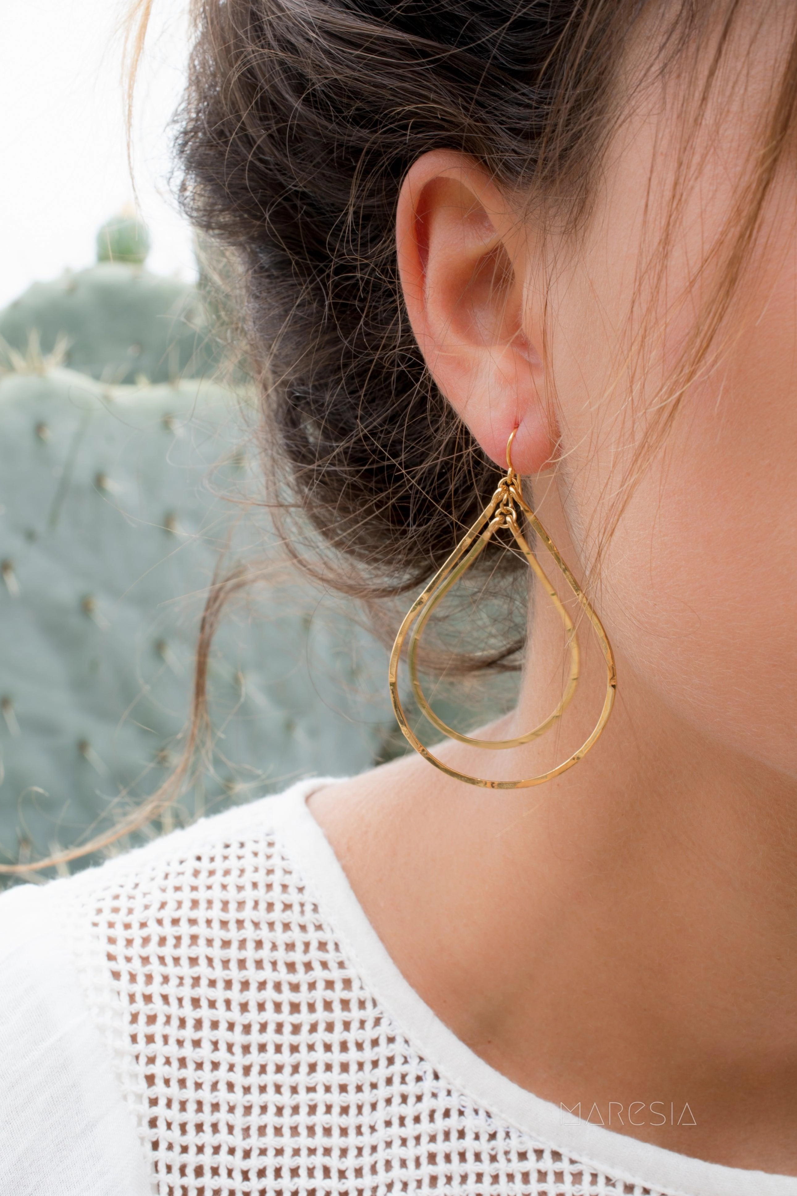Karla Double Tear Drop Earrings ~Gold Plated or Silver Plated ~ SME014