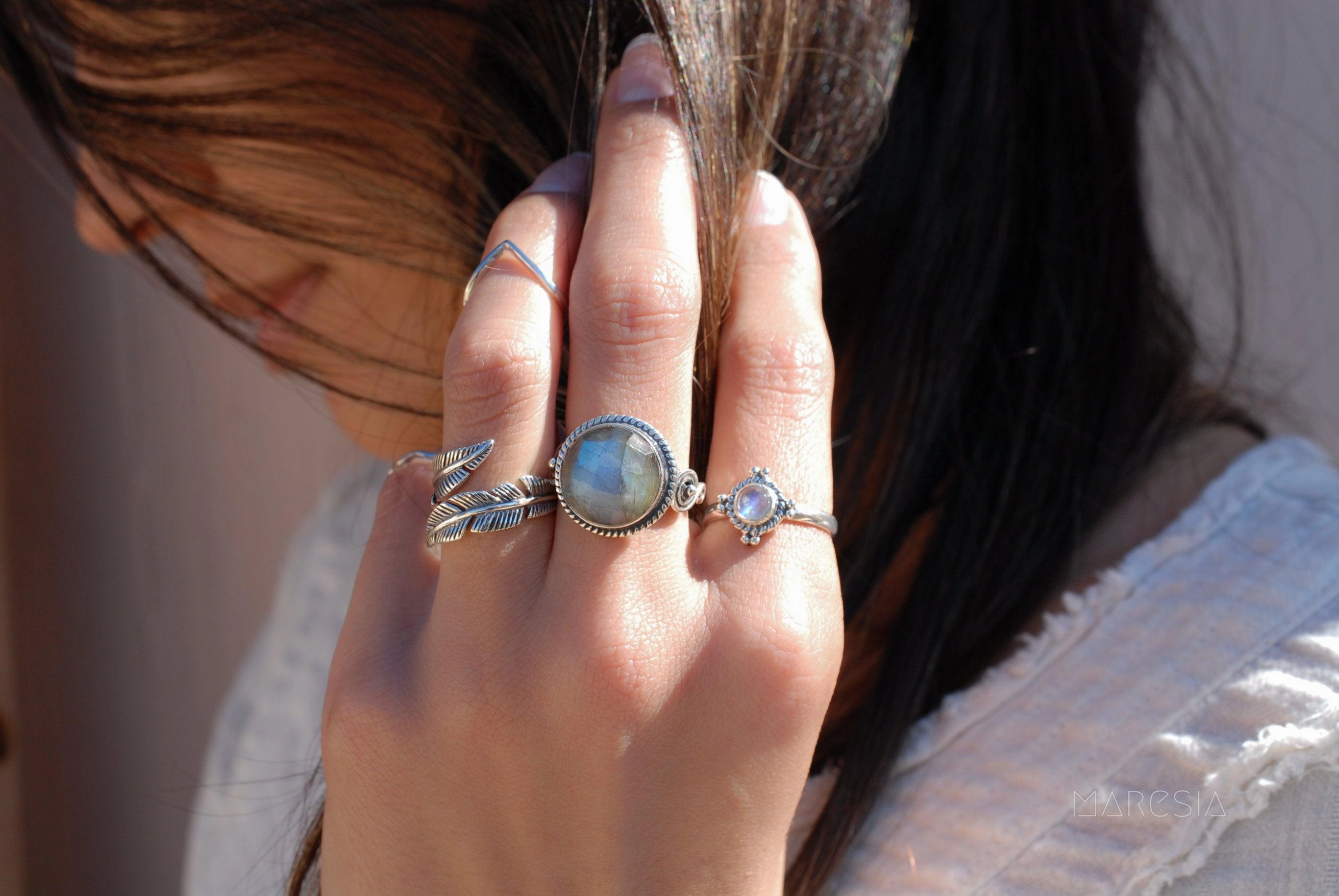 Kauai Ring ~ Moonstone  Sterling Silver 925  ~ MR011