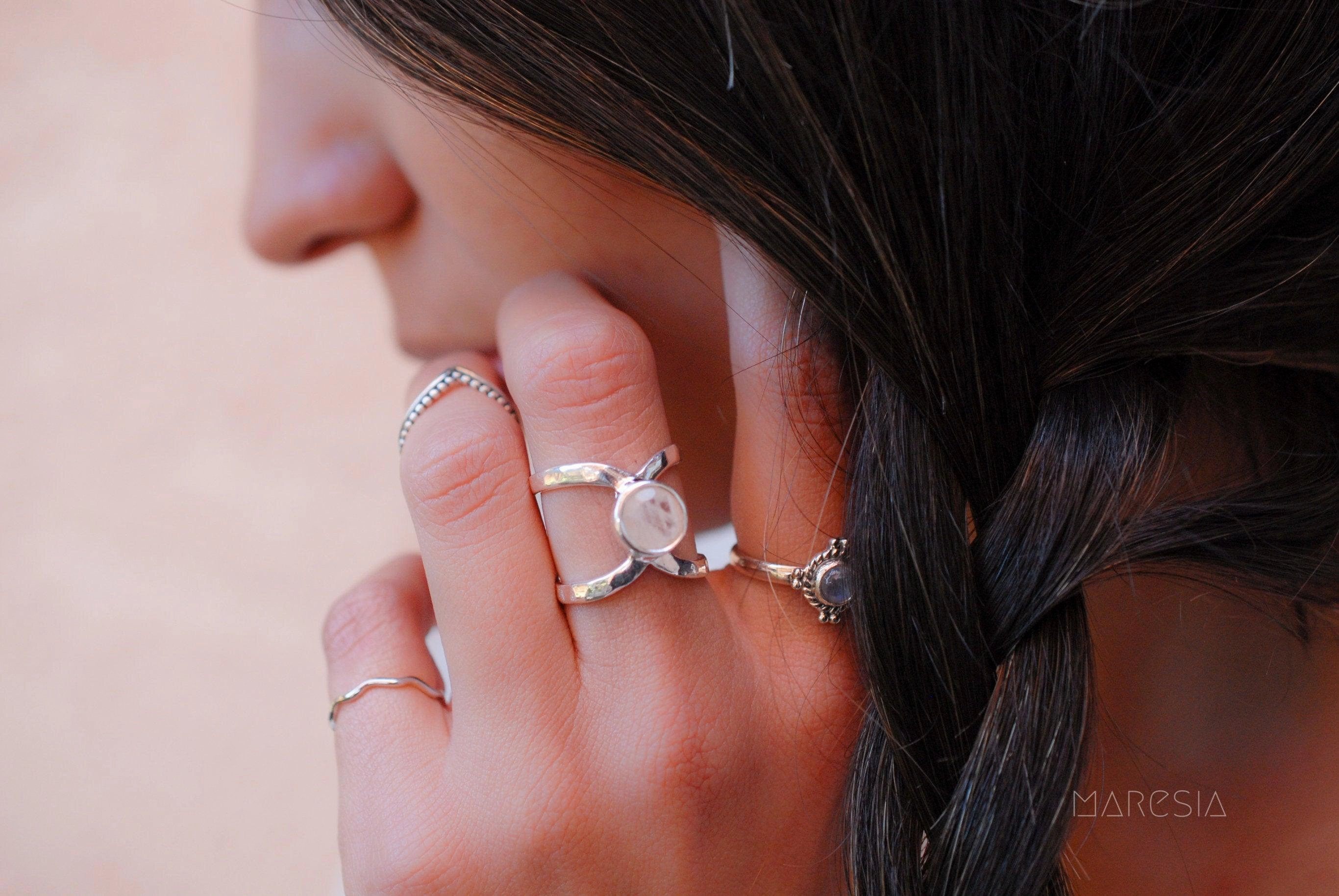 Kauai Ring ~ Moonstone  Sterling Silver 925  ~ MR011