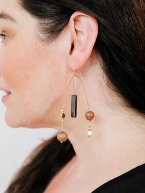 Kelsey Mobile Earrings - Wood
