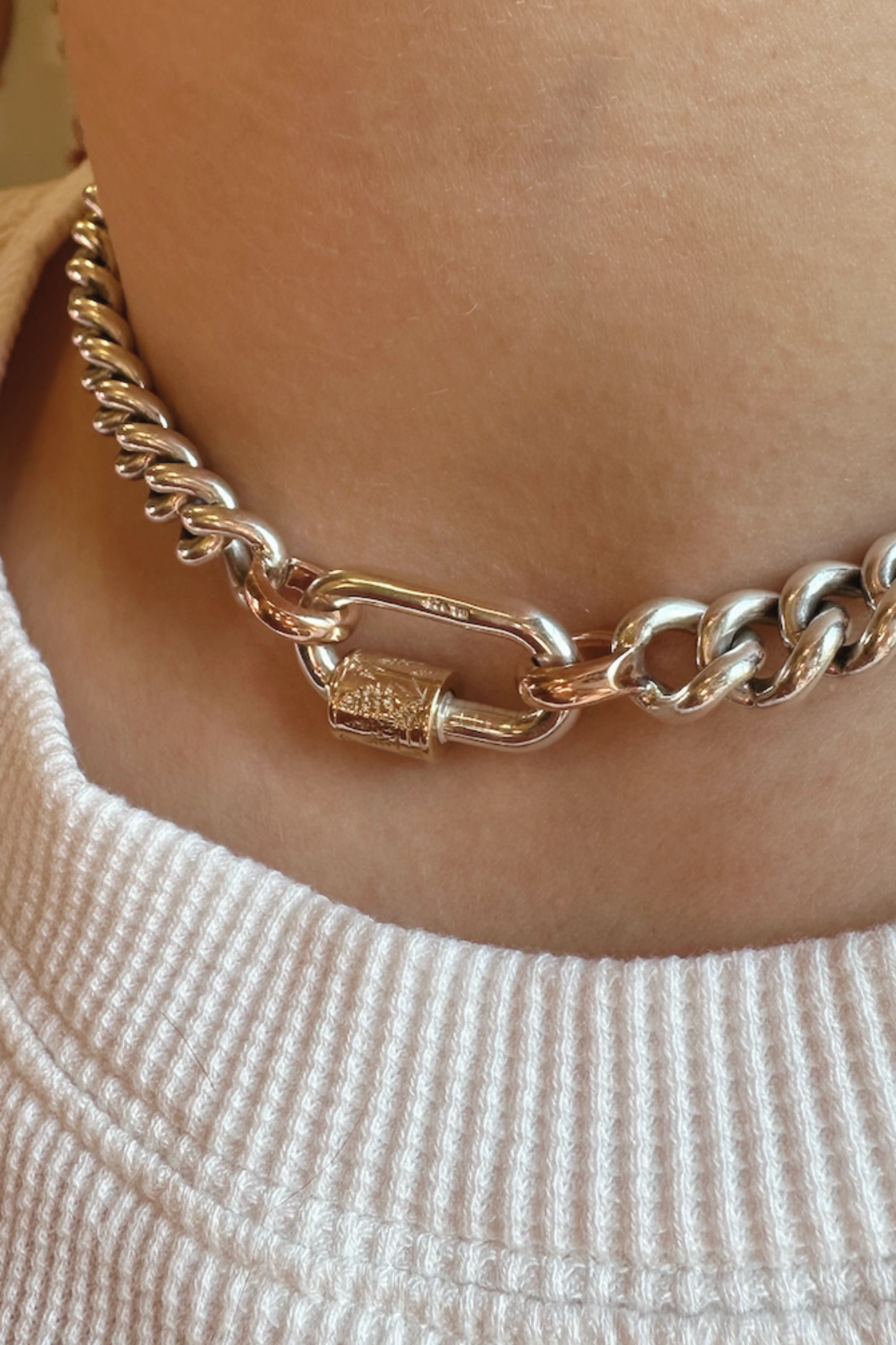 Kick Pleat Exclusive - Bluebonnet Chubby Medium Lock, Sterling & Yellow Gold