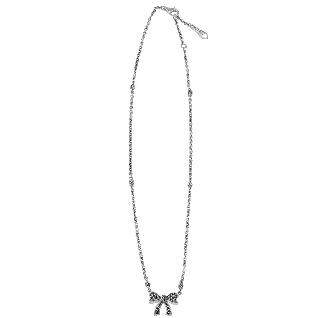 Kinder Childs First Caviar Bow Necklace