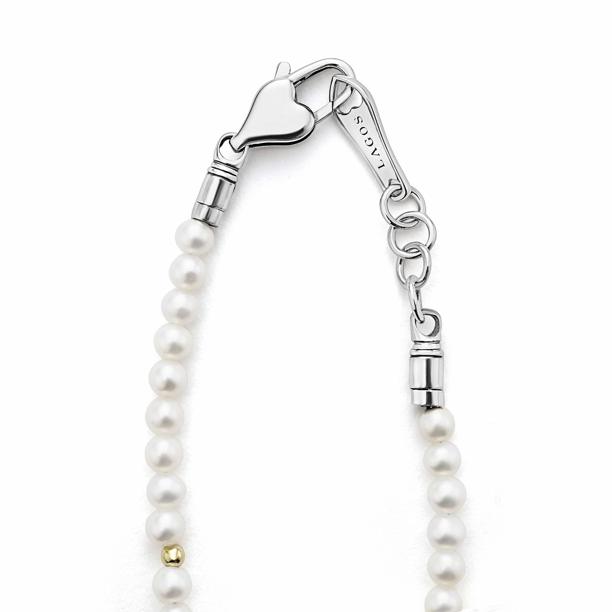 Kinder Childs First Gold Station Pearl Bracelet