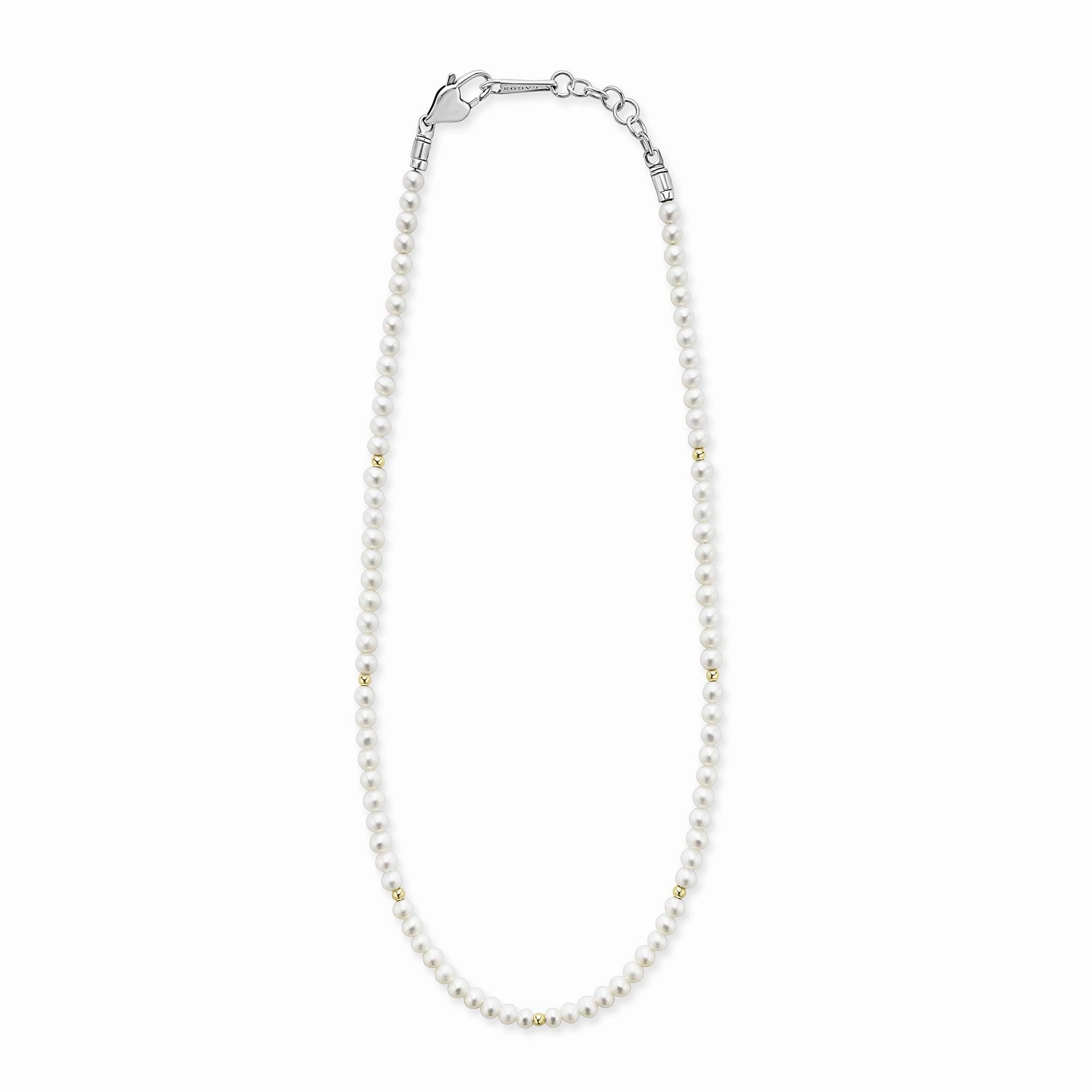 Kinder Childs First Gold Station Pearl Necklace