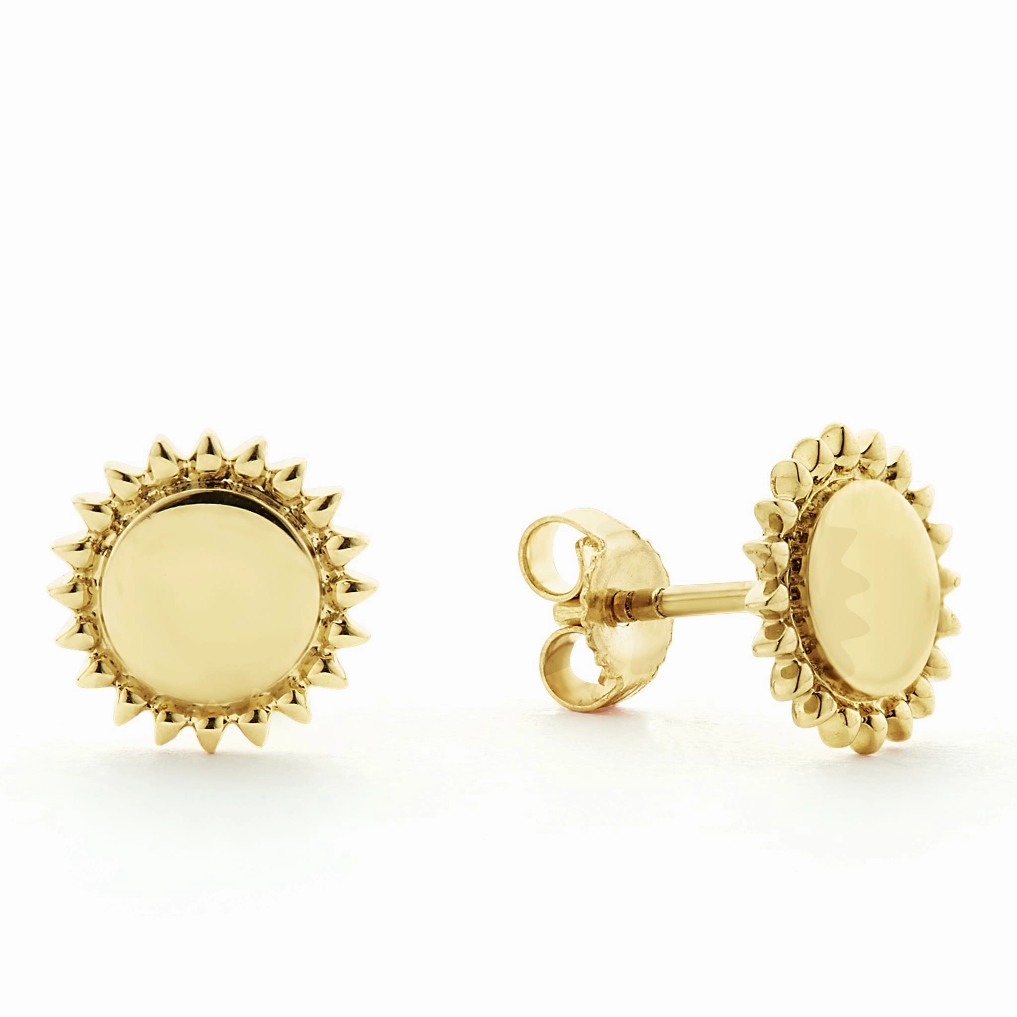 KSL 18K Gold Circle Stud Earrings