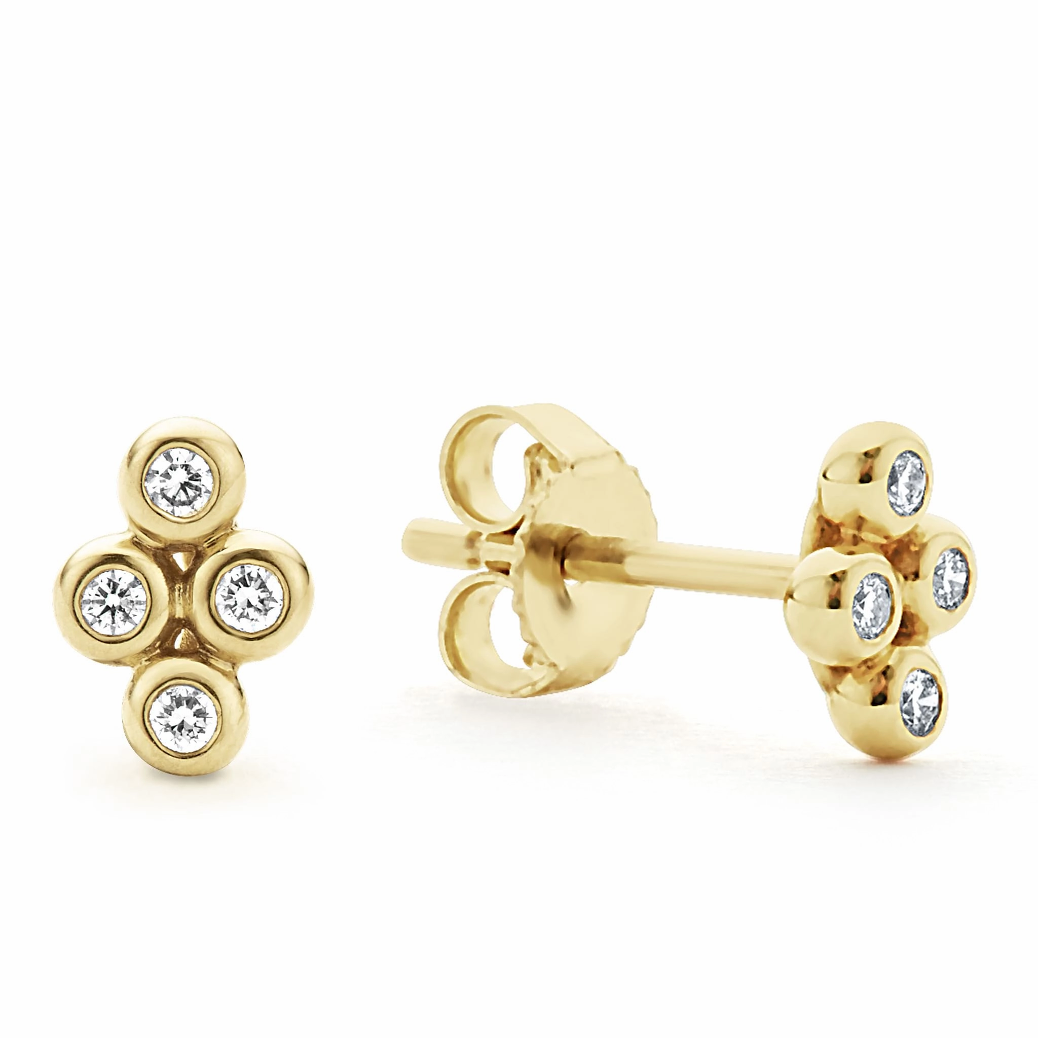 KSL 18K Gold Diamond Stud Earrings