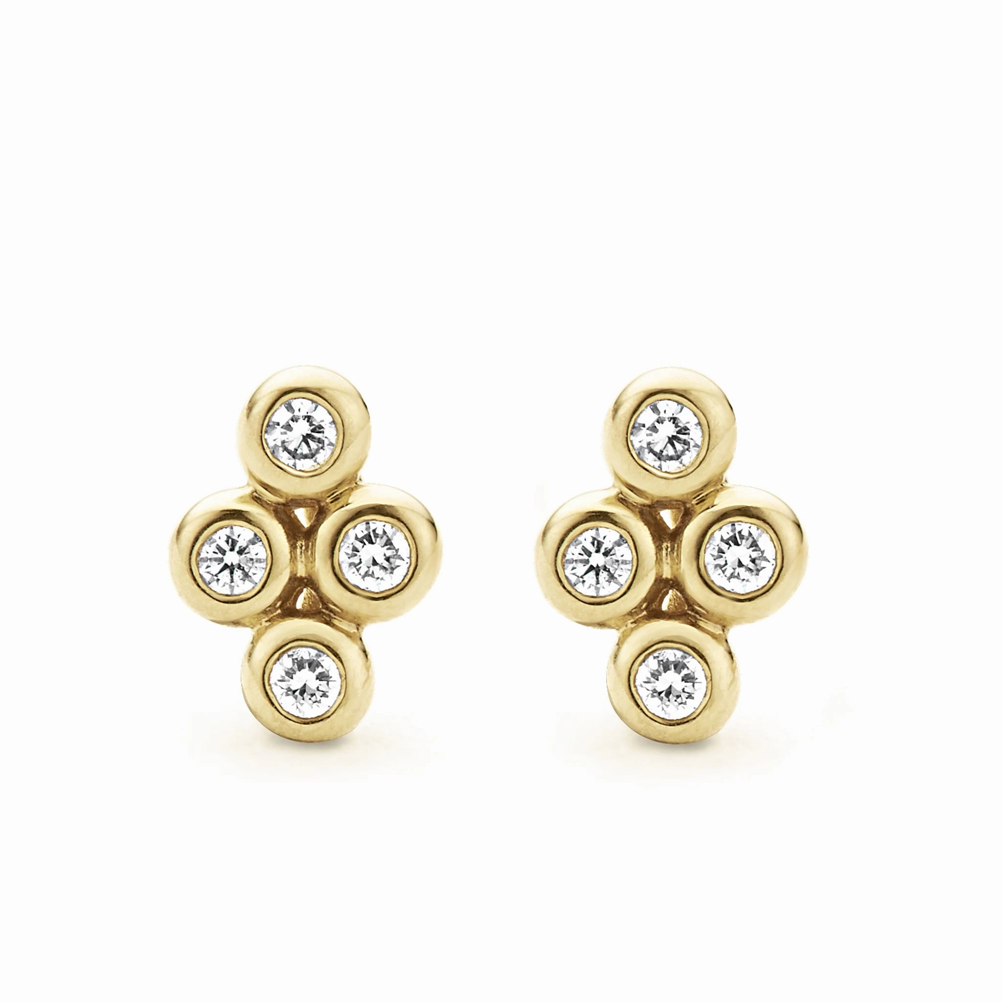 KSL 18K Gold Diamond Stud Earrings