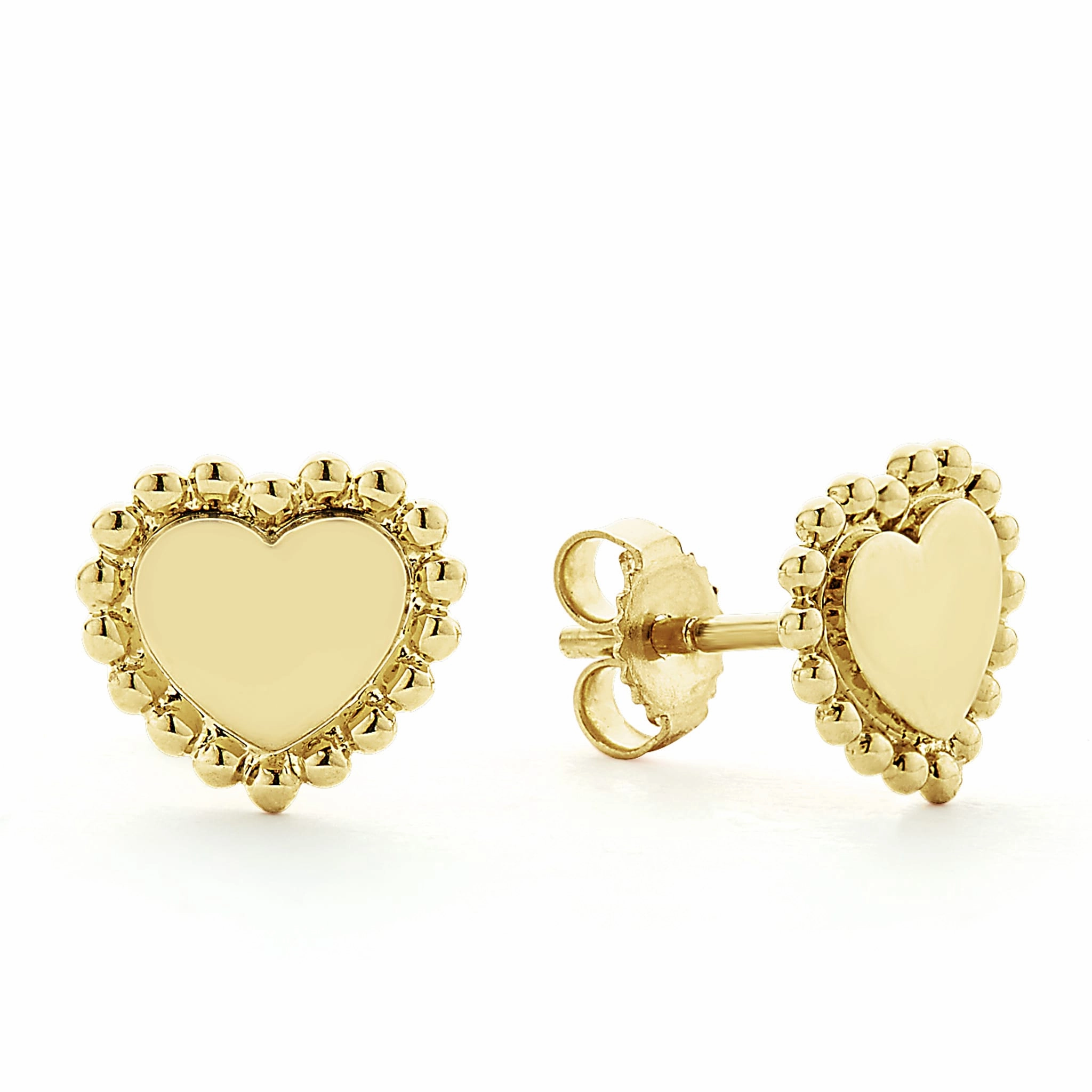 KSL 18K Gold Heart Stud Earrings