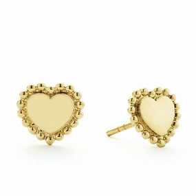 KSL 18K Gold Heart Stud Earrings