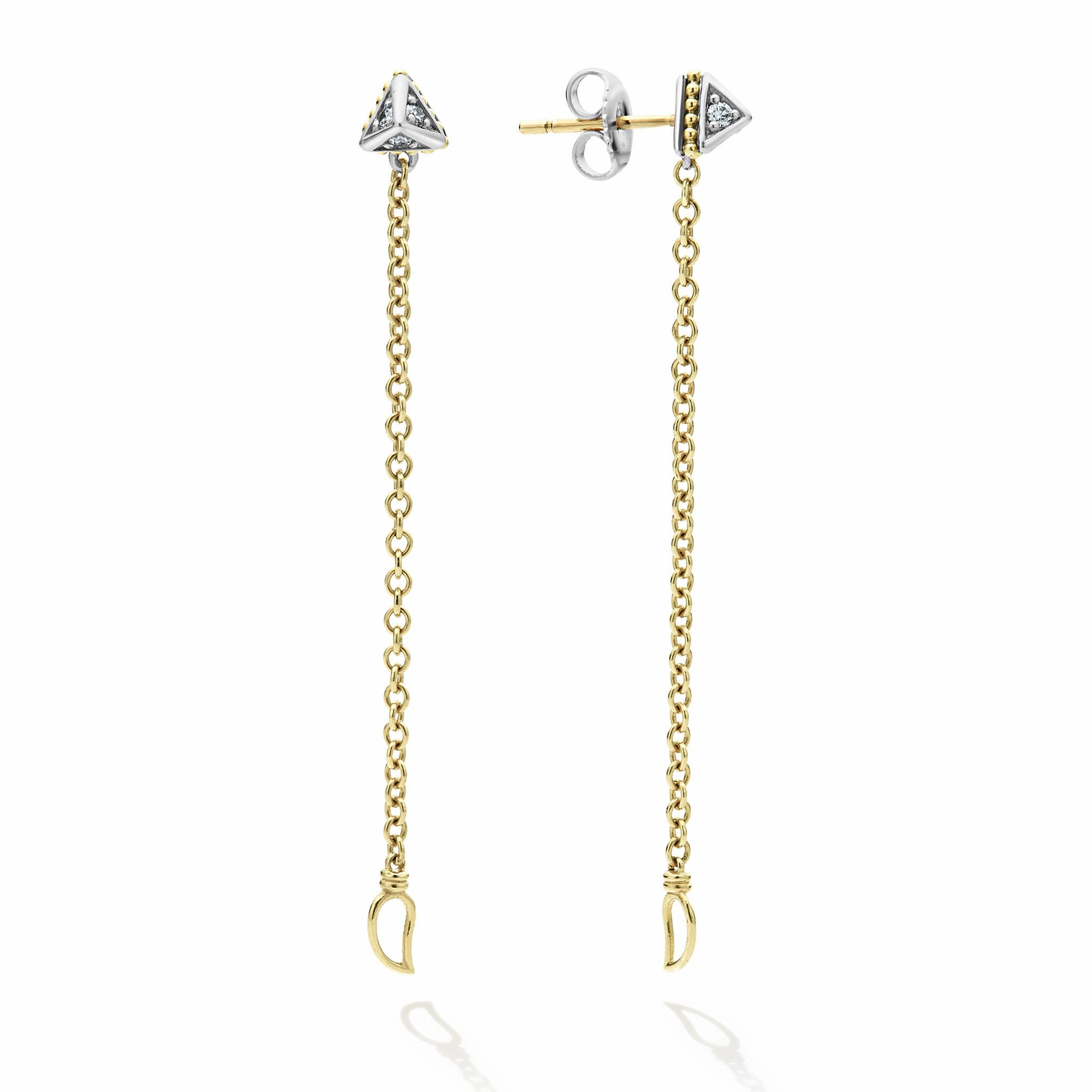 KSL Convertible Chain Diamond Stud Earrings