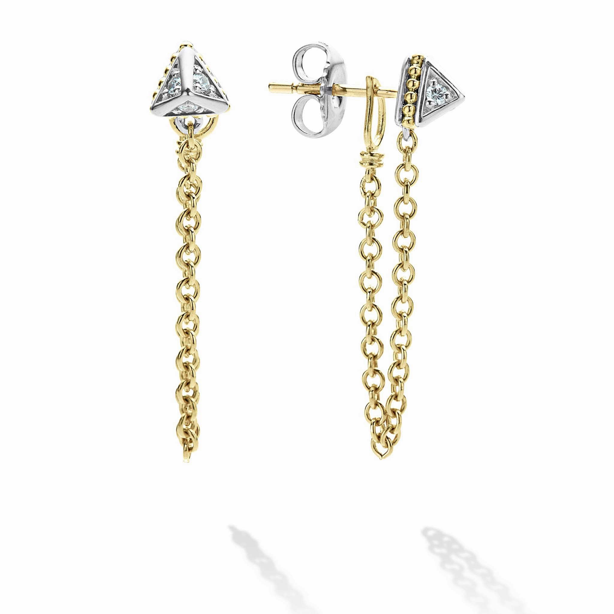 KSL Convertible Chain Diamond Stud Earrings