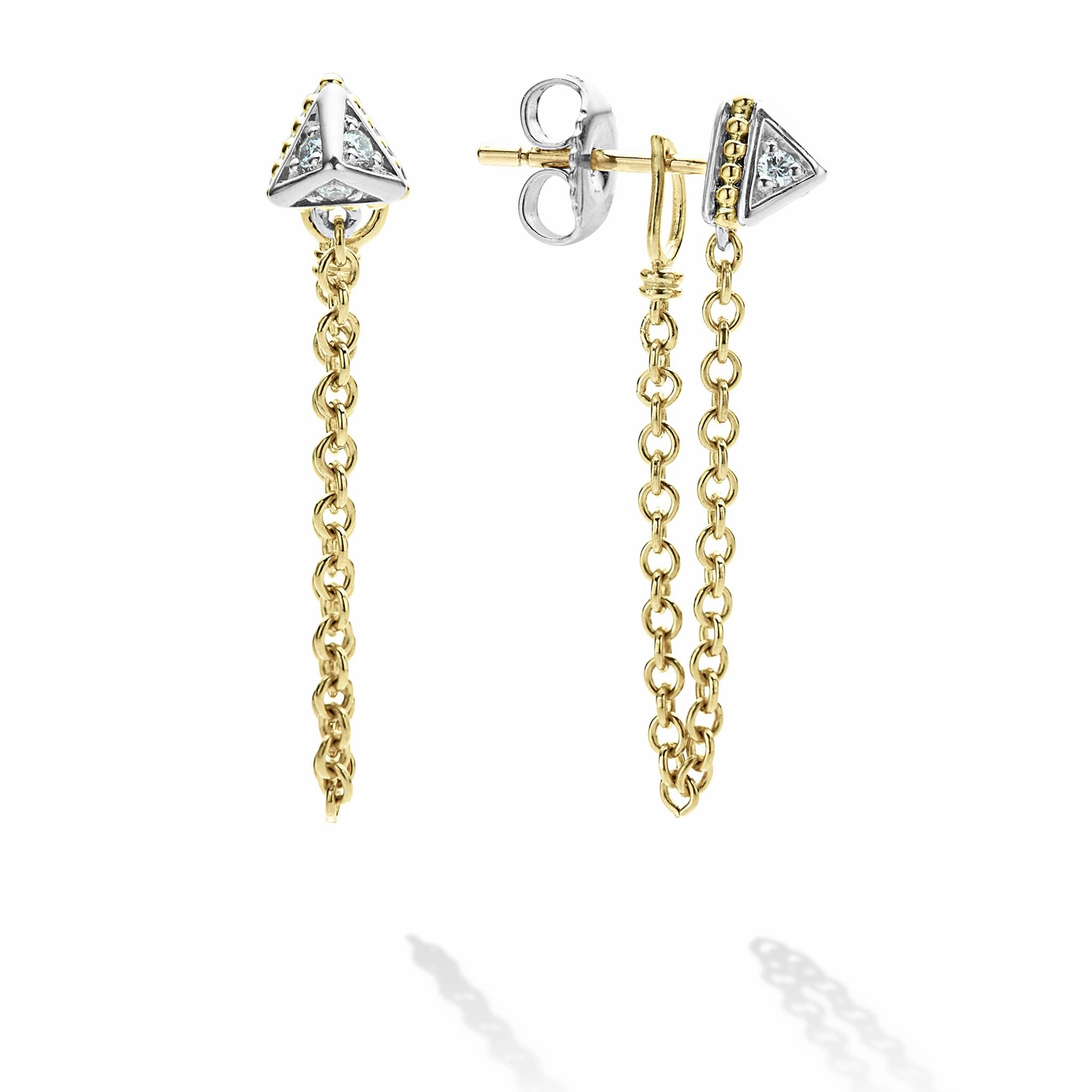 KSL Convertible Chain Diamond Stud Earrings