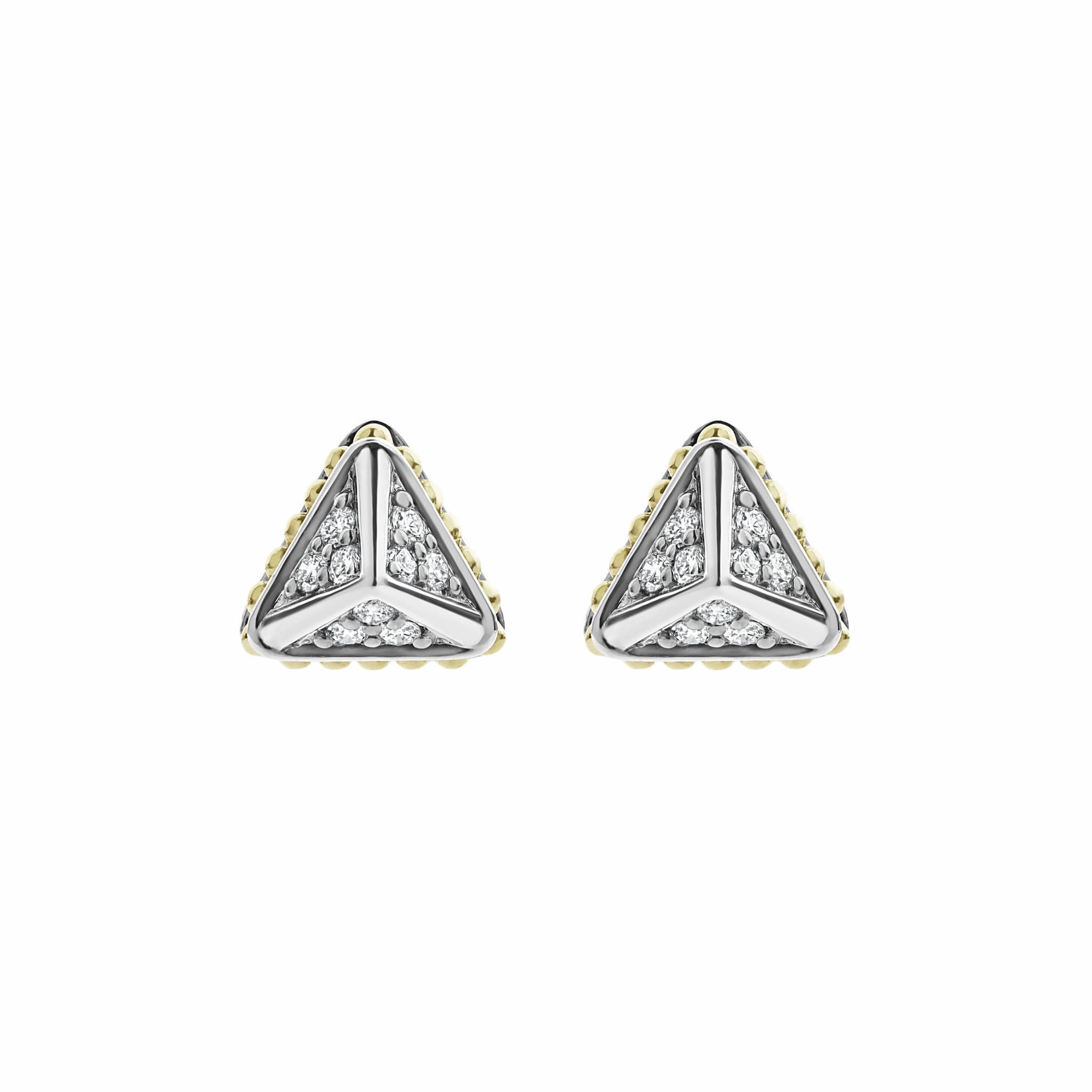 KSL Large Pyramid Diamond Stud Earrings