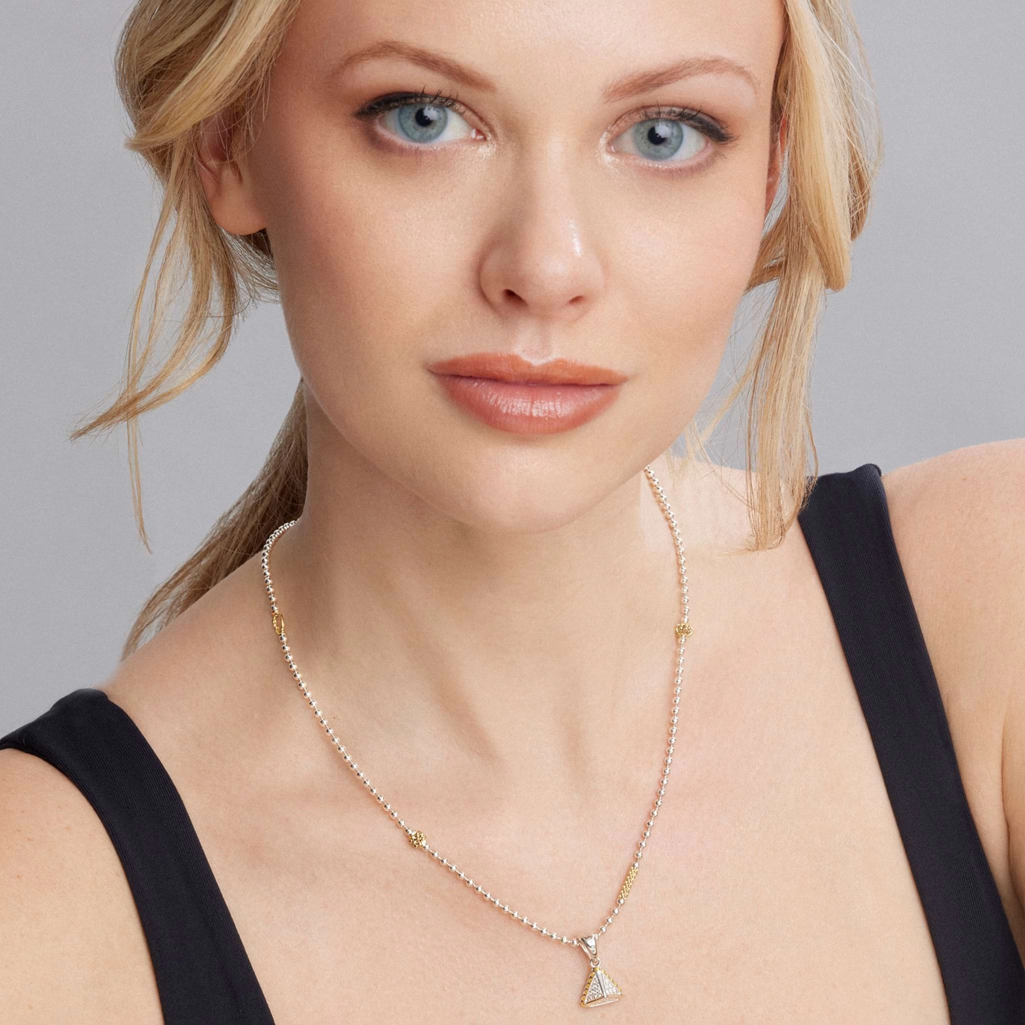 KSL Pyramid Diamond Pendant Necklace