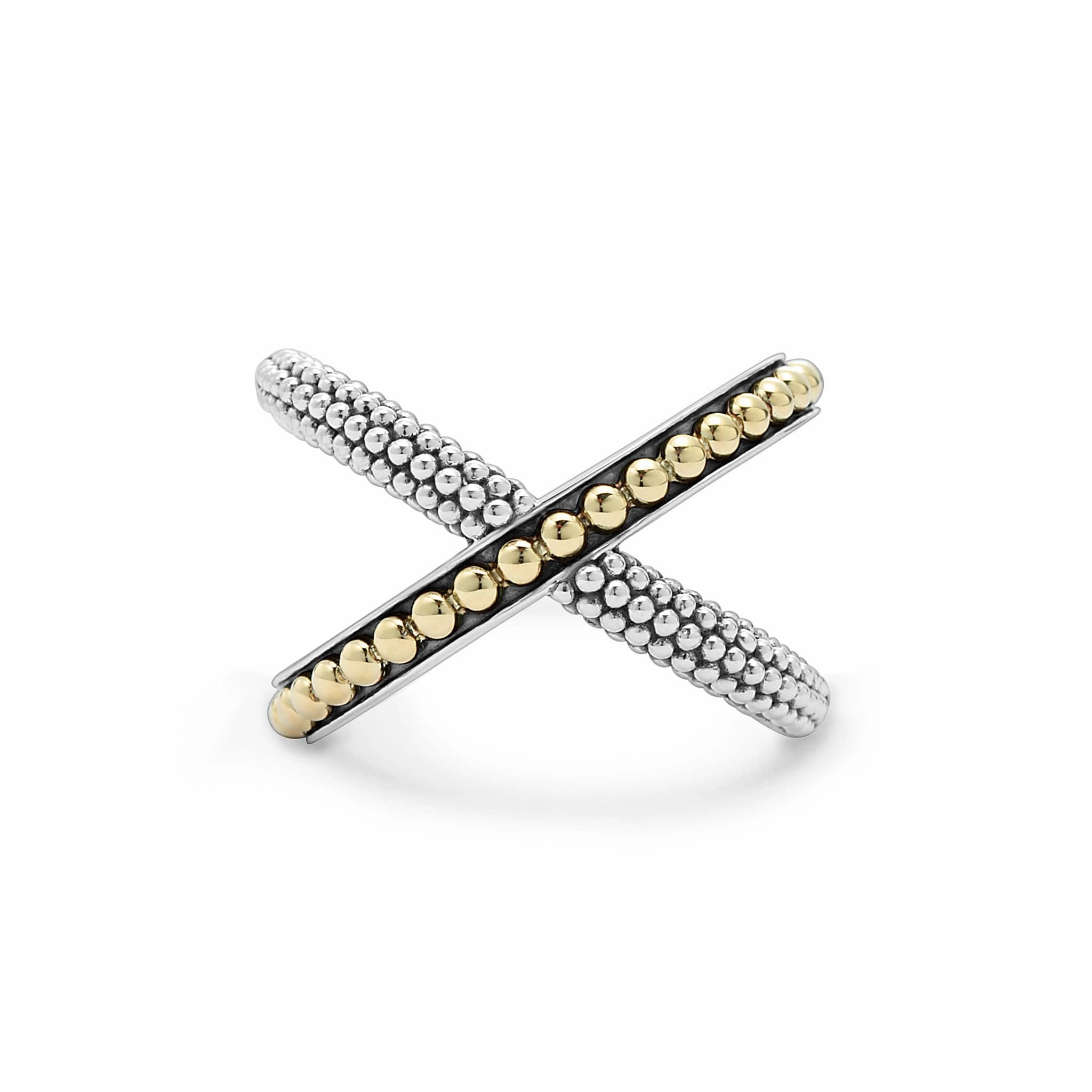 KSL Two-Tone X Beaded Ring