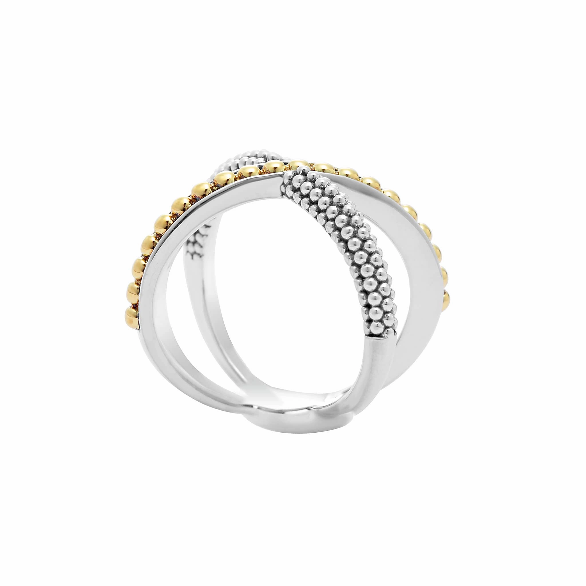 KSL Two-Tone X Beaded Ring