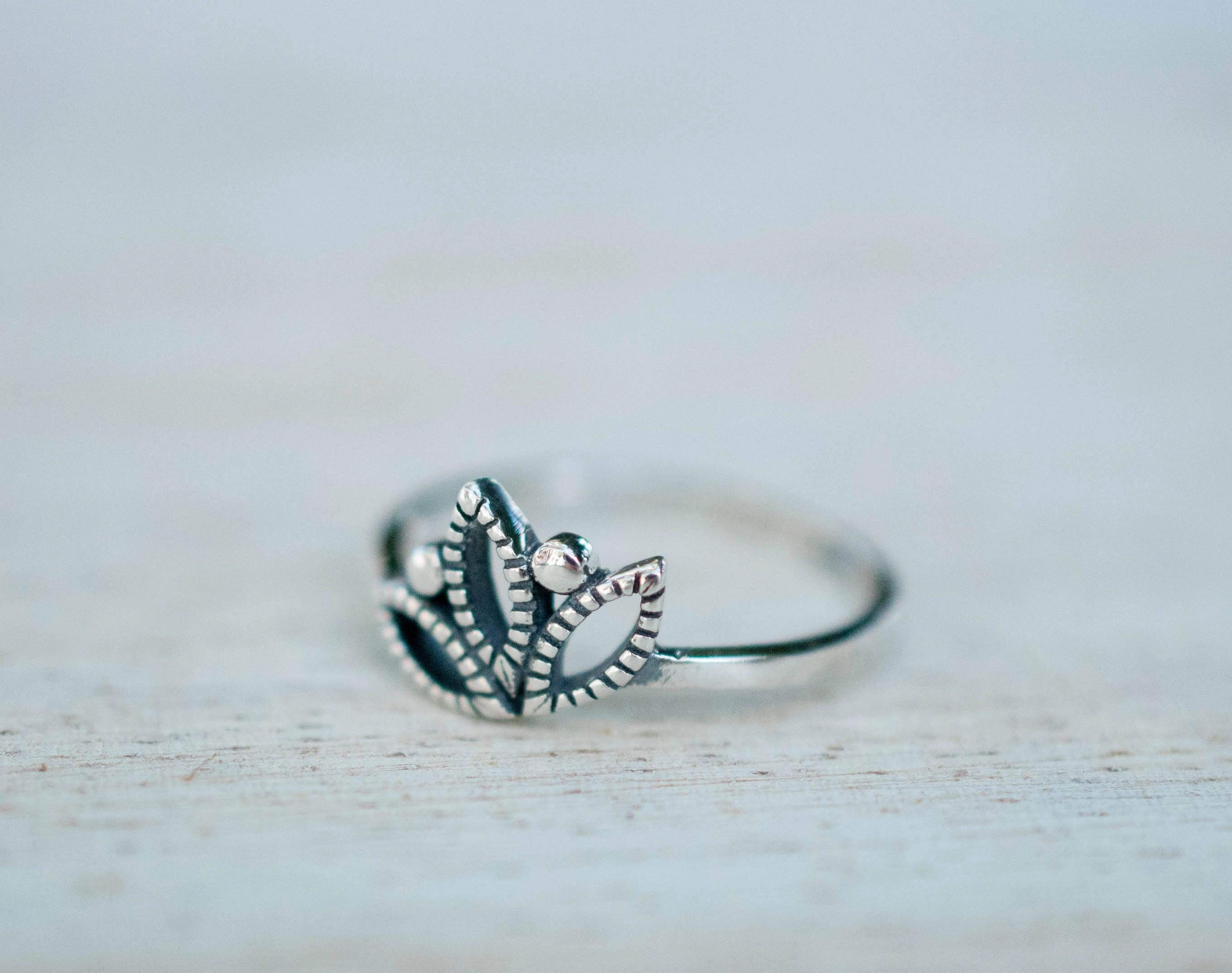 La Jolla Lotus Flower Ring ~ Sterling Silver 925~SMR004