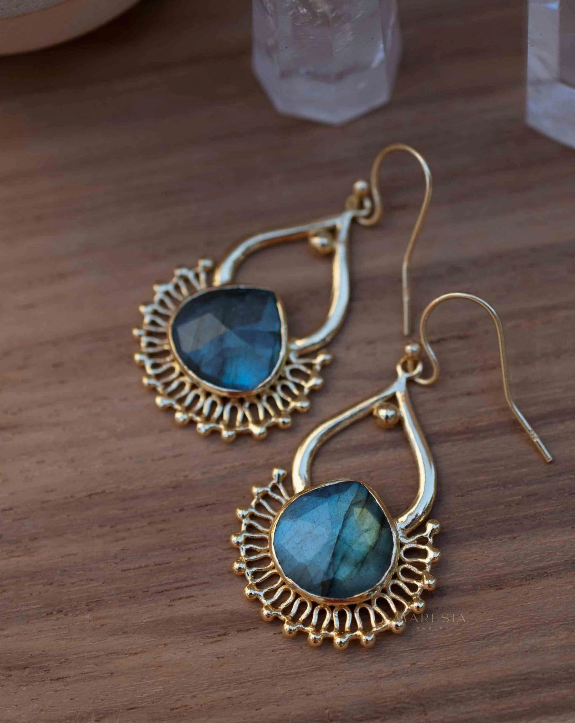 Labradorite 18k Gold Plated Earrings ~ ME186