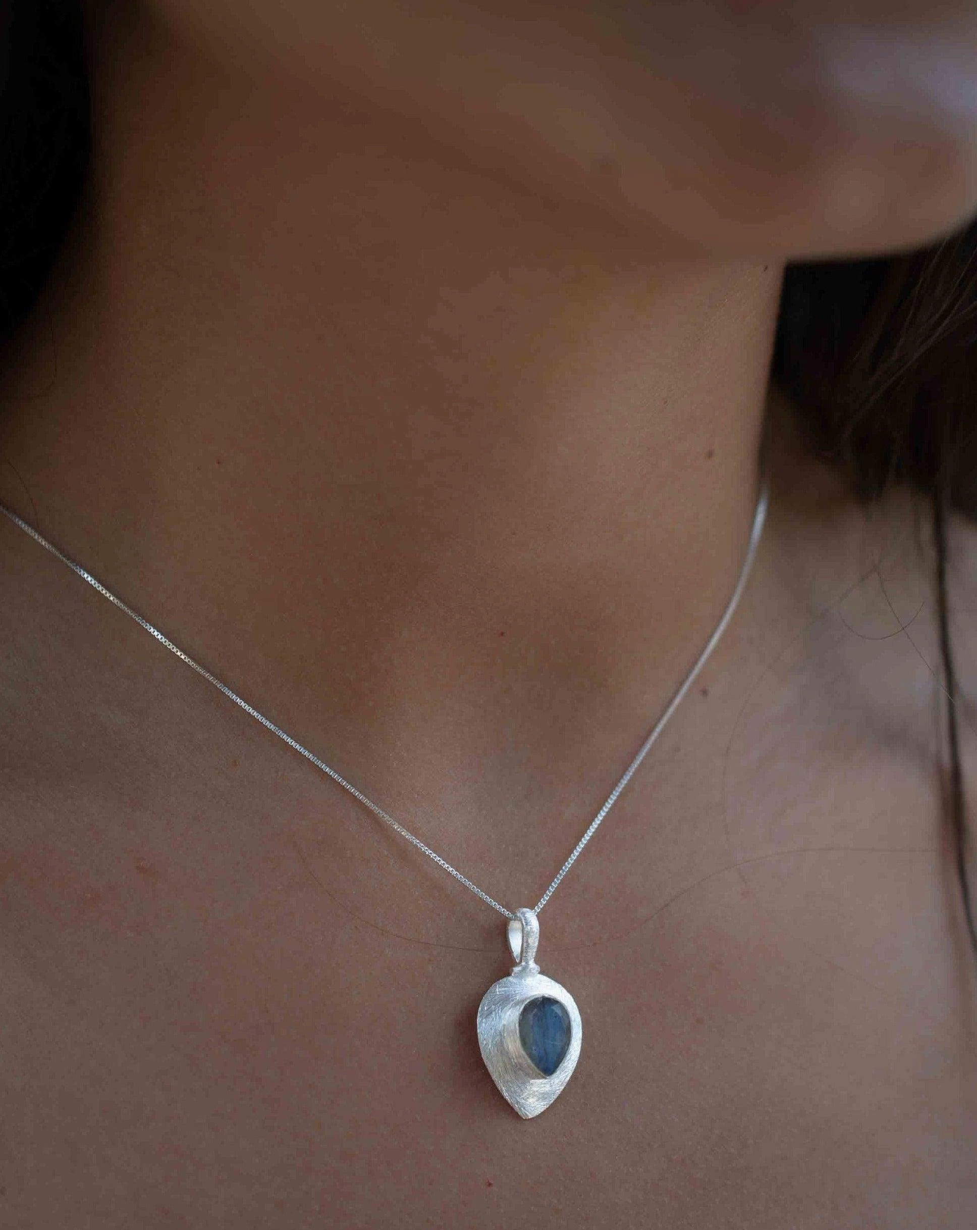 Labradorite ~ Tear Drop Charm ~ Sterling Silver ~ MP015