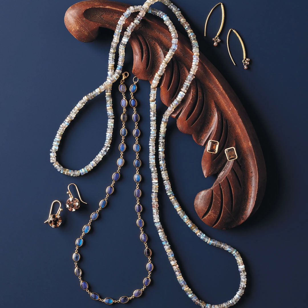 Labradorite & Gold Rope Necklace