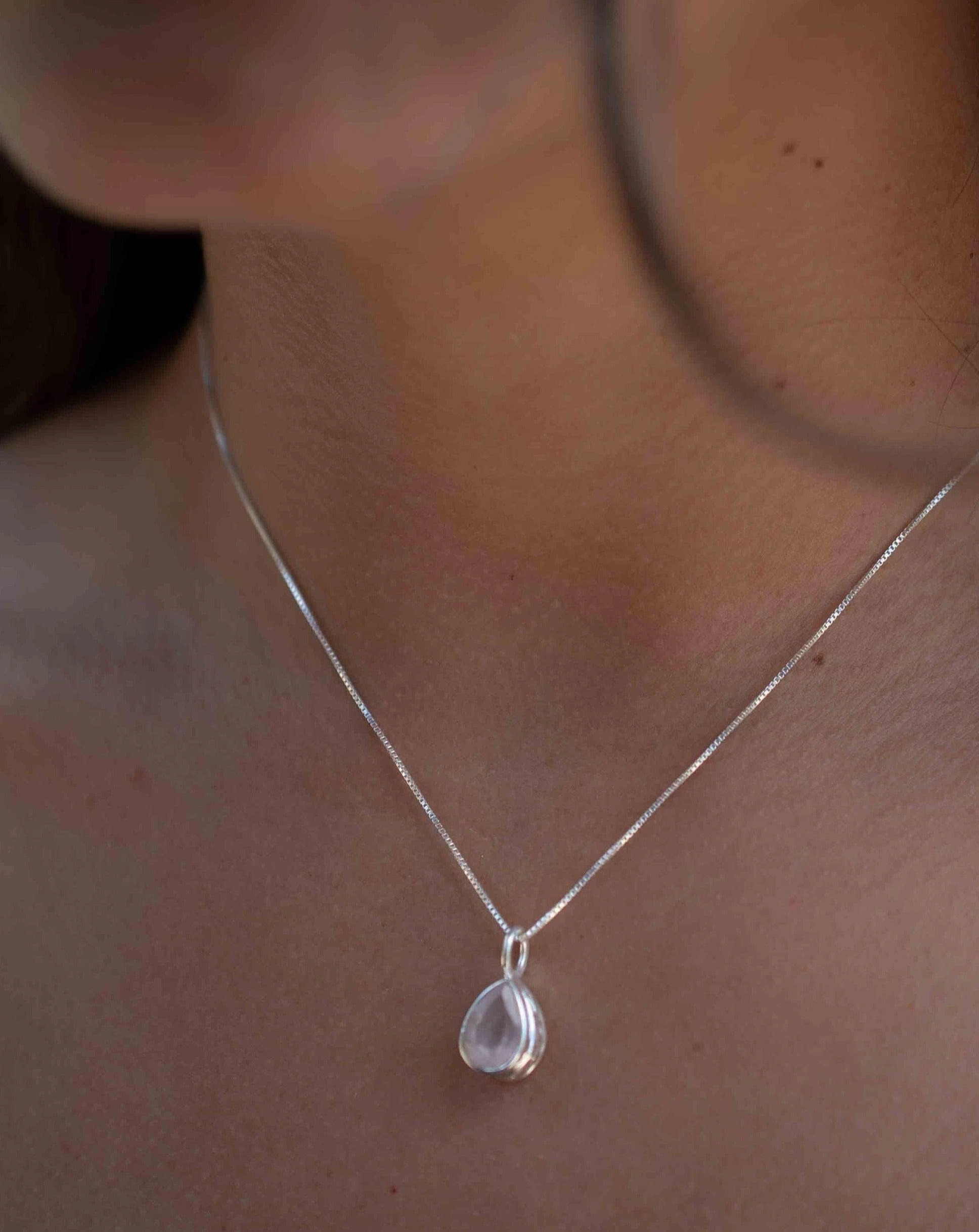Labradorite, Aqua Chalcedony, Rose Quartz, Moonstone ~ Necklace ~ Sterling Silver ~ MP019