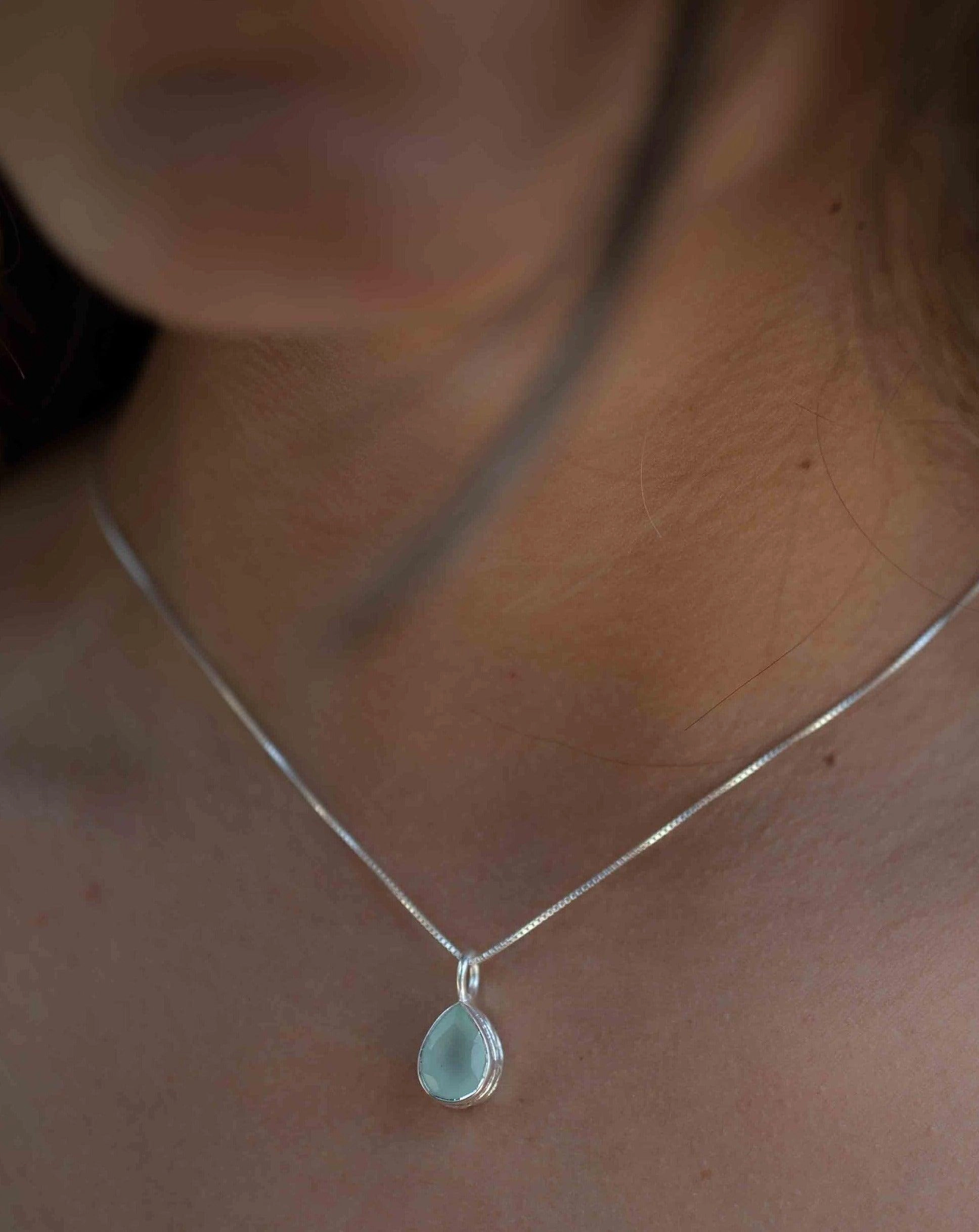 Labradorite, Aqua Chalcedony, Rose Quartz, Moonstone ~ Necklace ~ Sterling Silver ~ MP020