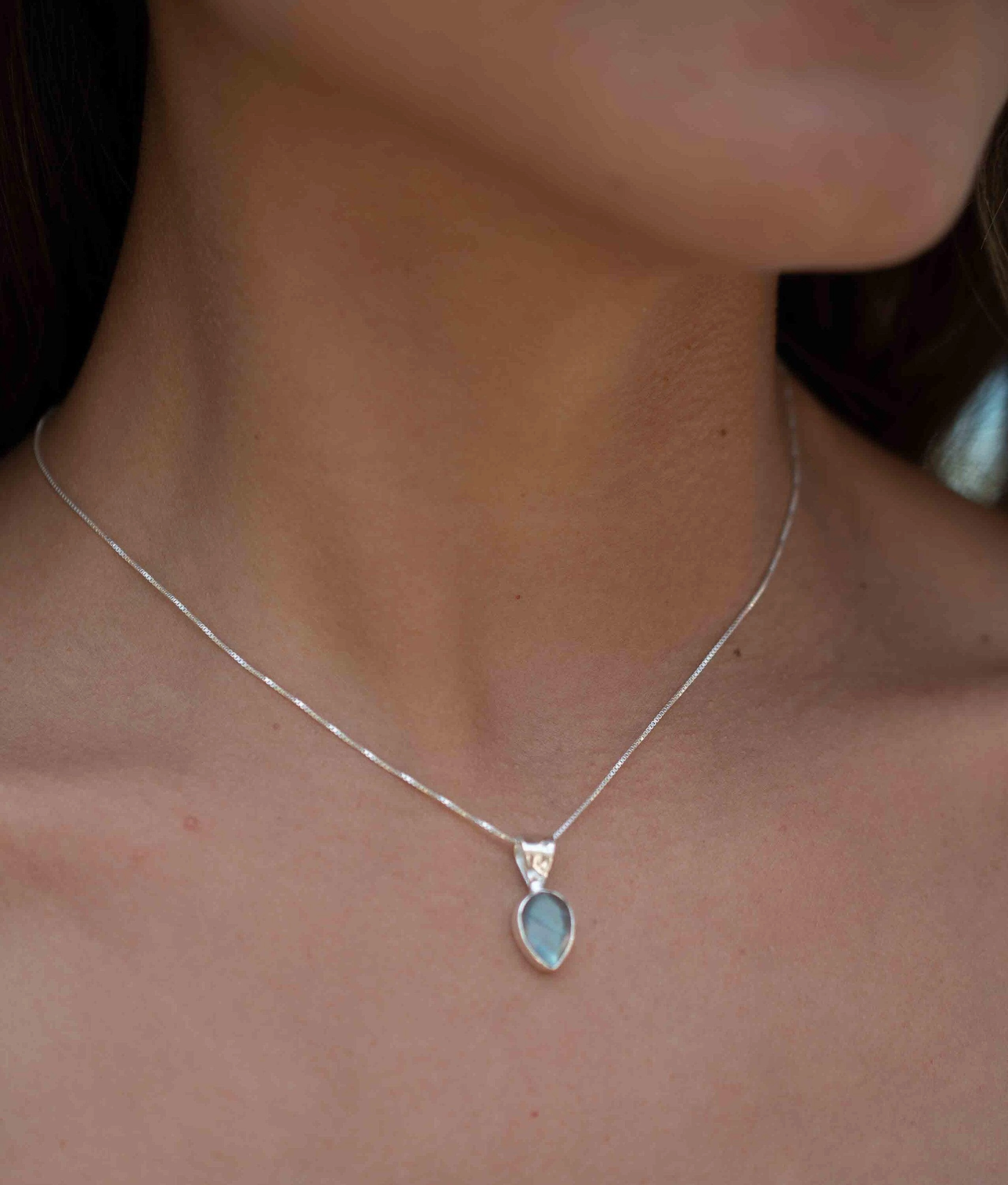 Labradorite, Aqua Chalcedony, Rose Quartz, Moonstone ~ Sterling Silver ~ Necklace ~ MP009
