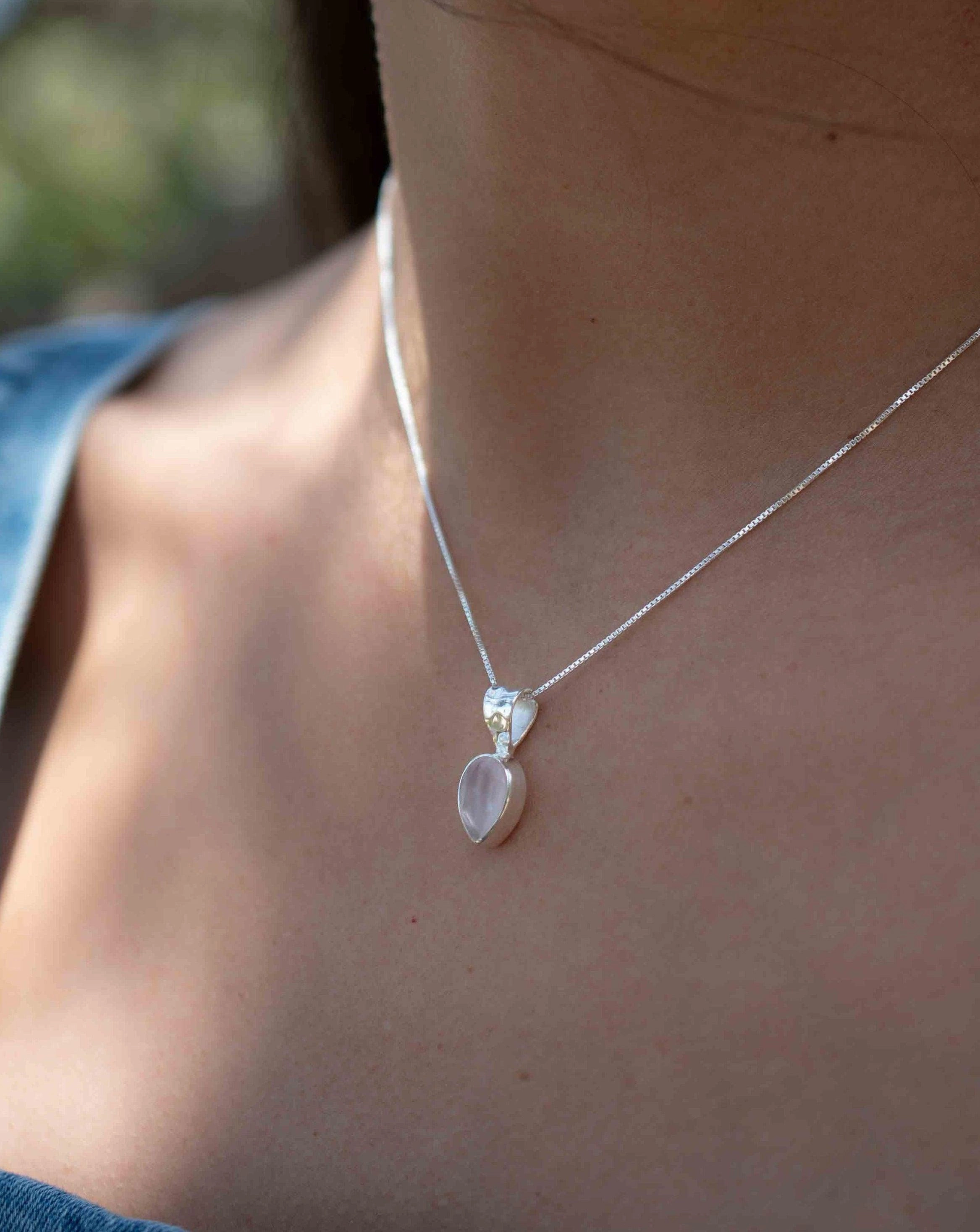 Labradorite, Aqua Chalcedony, Rose Quartz, Moonstone ~ Sterling Silver ~ Necklace ~ MP009