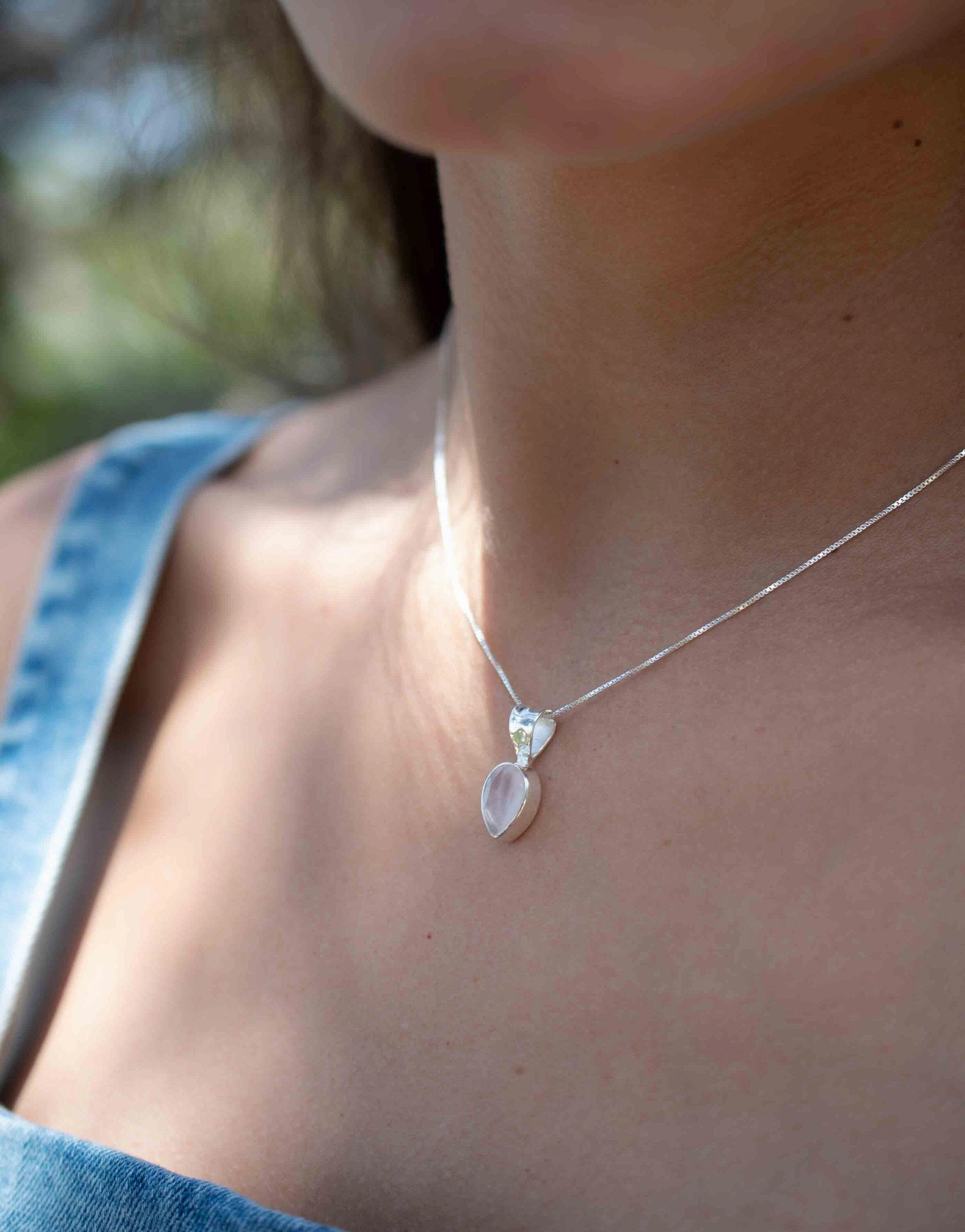 Labradorite, Aqua Chalcedony, Rose Quartz, Moonstone ~ Sterling Silver ~ Necklace ~ MP009