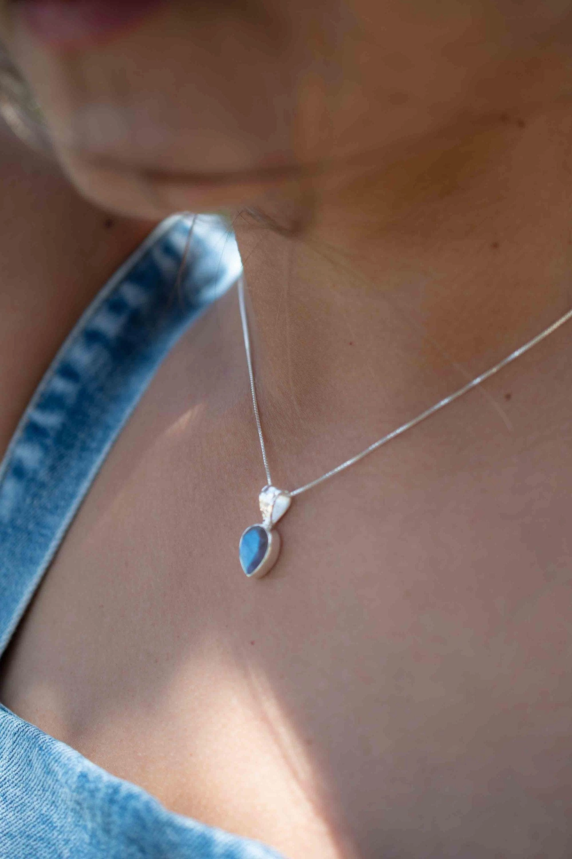 Labradorite, Aqua Chalcedony, Rose Quartz, Moonstone ~ Sterling Silver ~ Necklace ~ MP009