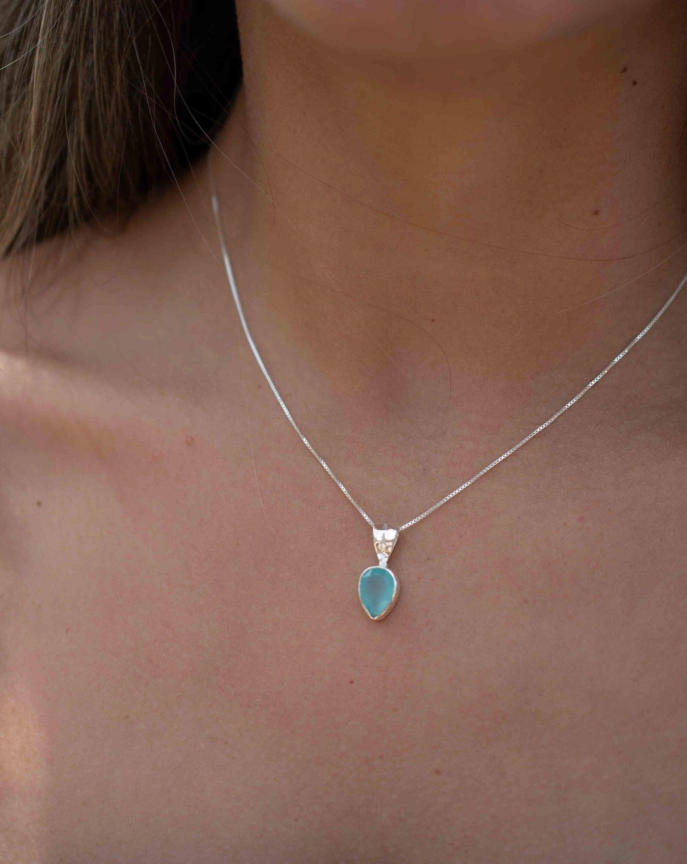 Labradorite, Aqua Chalcedony, Rose Quartz, Moonstone ~ Sterling Silver ~ Necklace ~ MP009