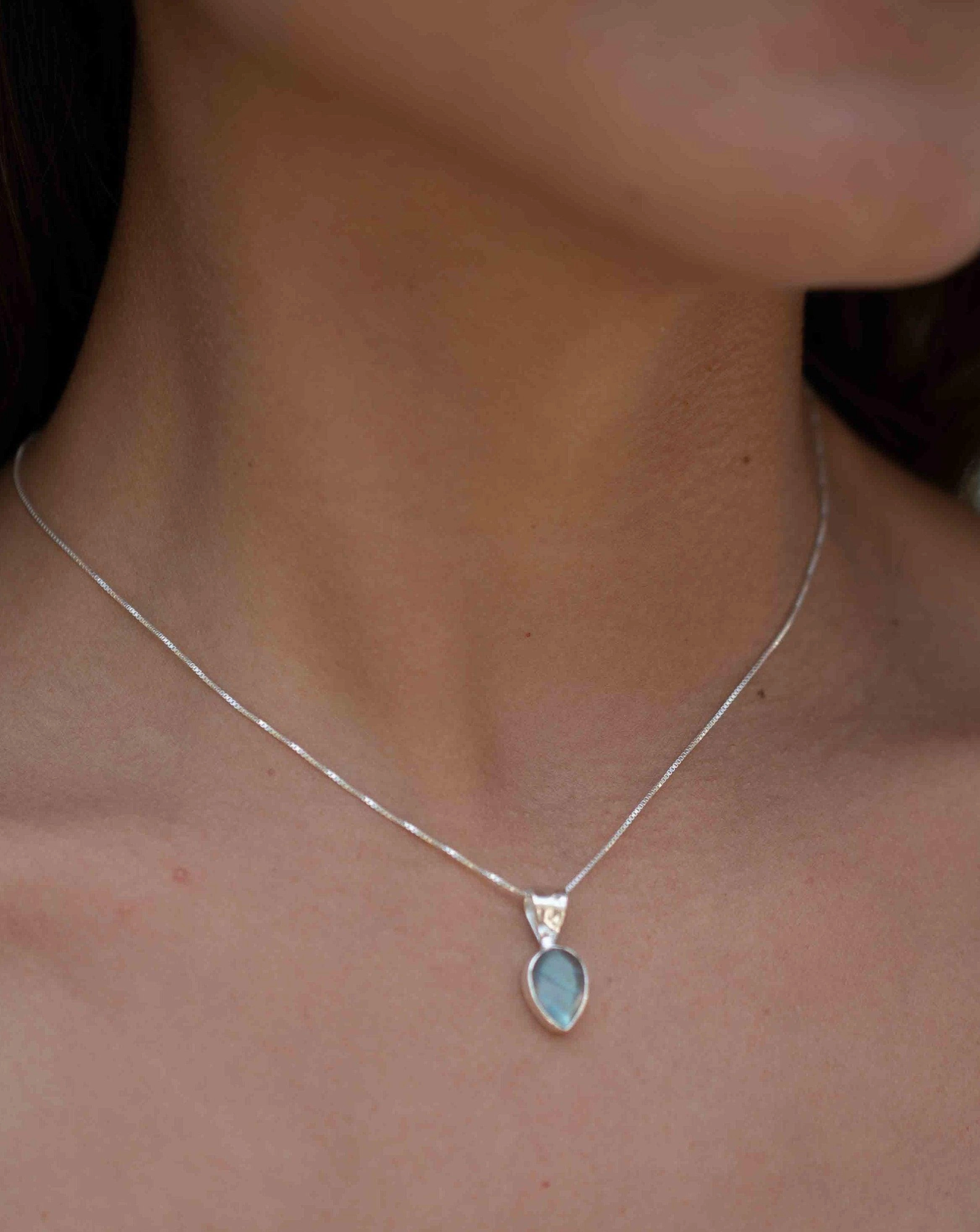 Labradorite, Aqua Chalcedony, Rose Quartz, Moonstone ~ Sterling Silver ~ Necklace ~ MP009