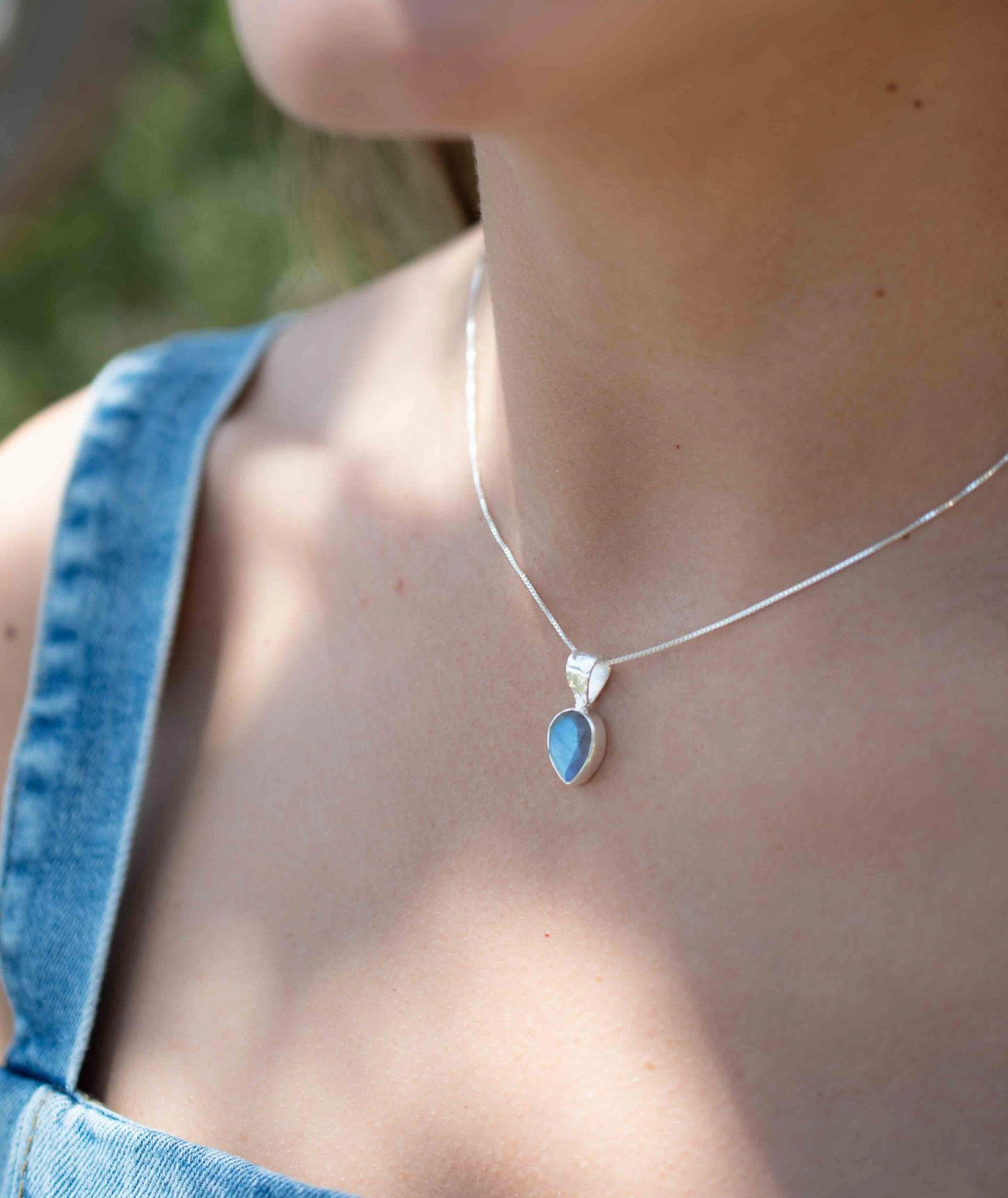Labradorite, Aqua Chalcedony, Rose Quartz, Moonstone ~ Sterling Silver ~ Necklace ~ MP009