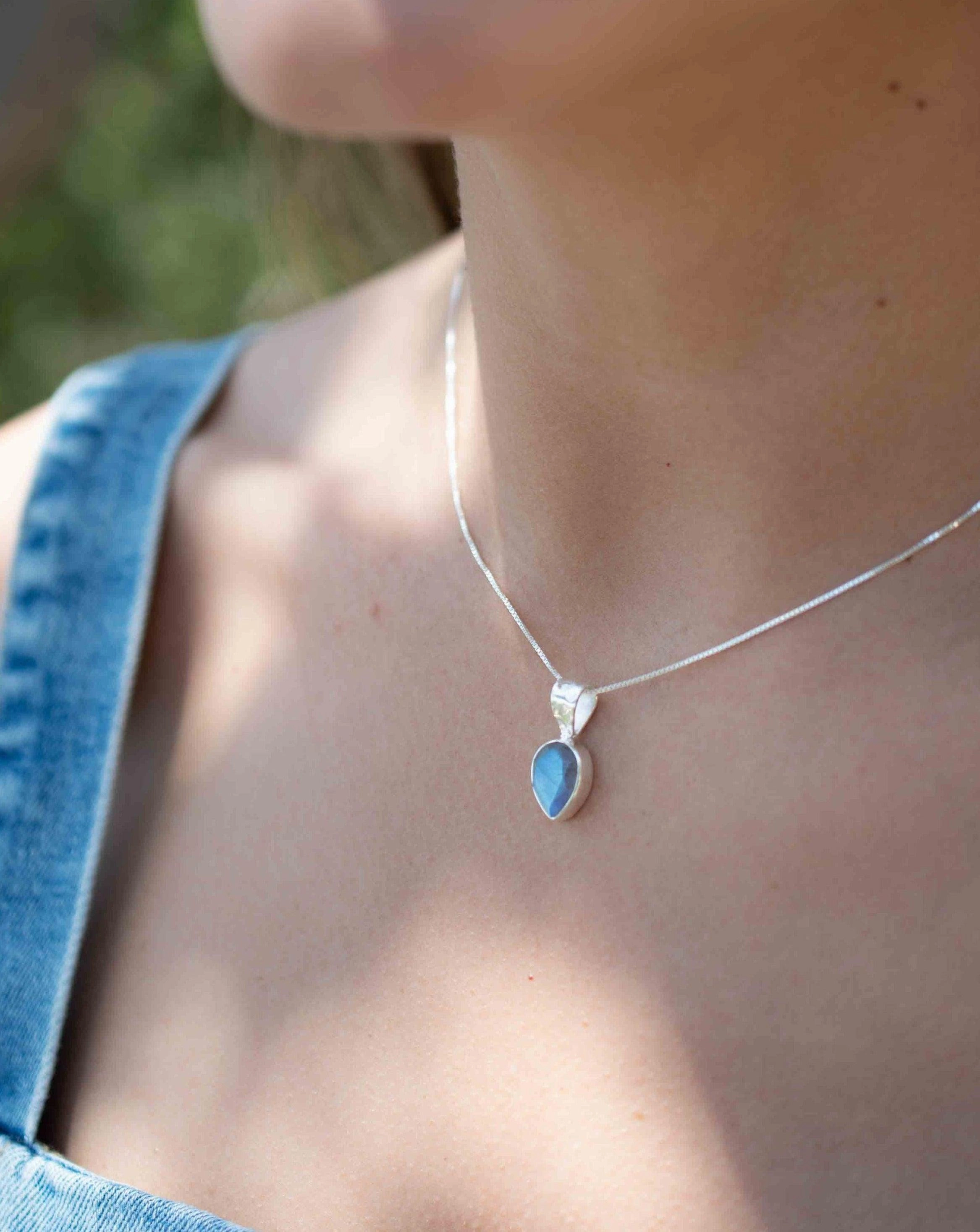 Labradorite, Aqua Chalcedony, Rose Quartz, Moonstone ~ Sterling Silver ~ Necklace ~ MP009