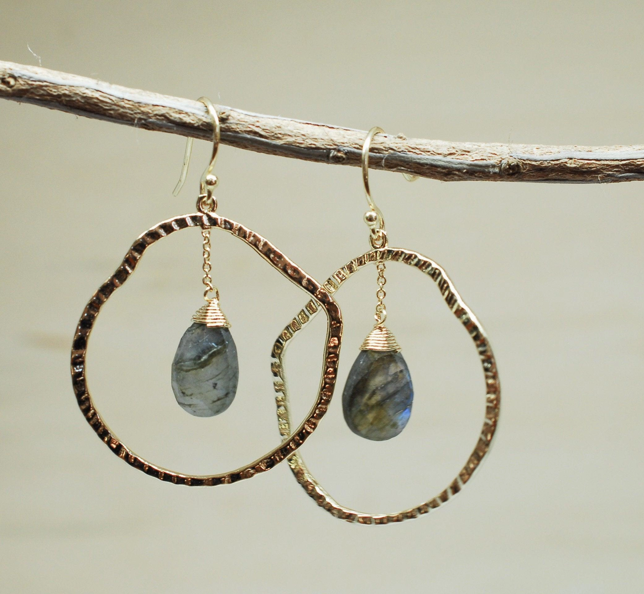 Labradorite Earrings~18k Gold Plated ~ME014