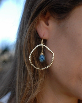 Labradorite Earrings~18k Gold Plated ~ME014