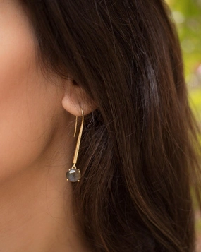 Labradorite Earrings ~ 18k Gold Plated ~ ME047
