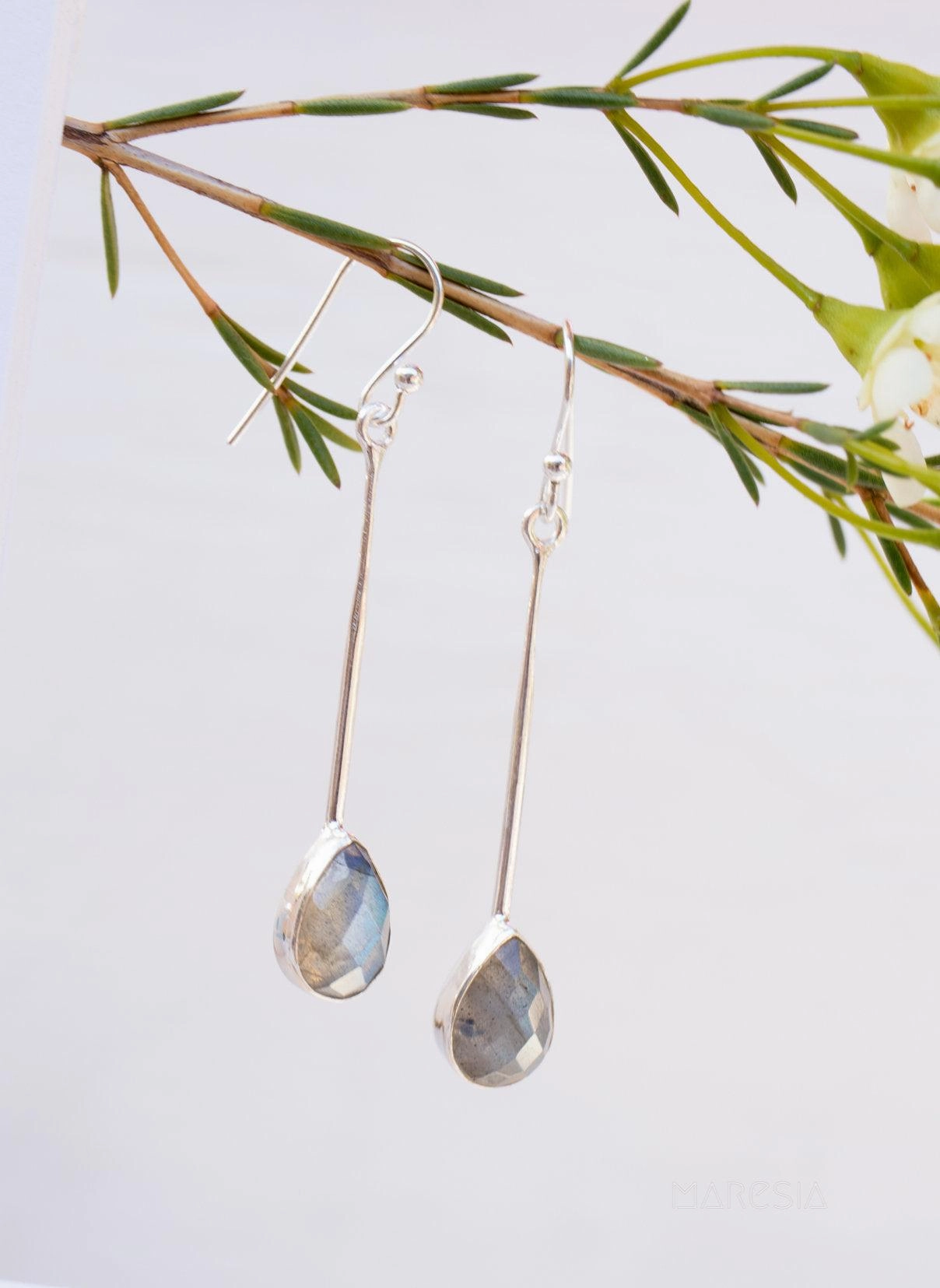 Labradorite Earrings ~ Sterling Silver 925 ~ME137