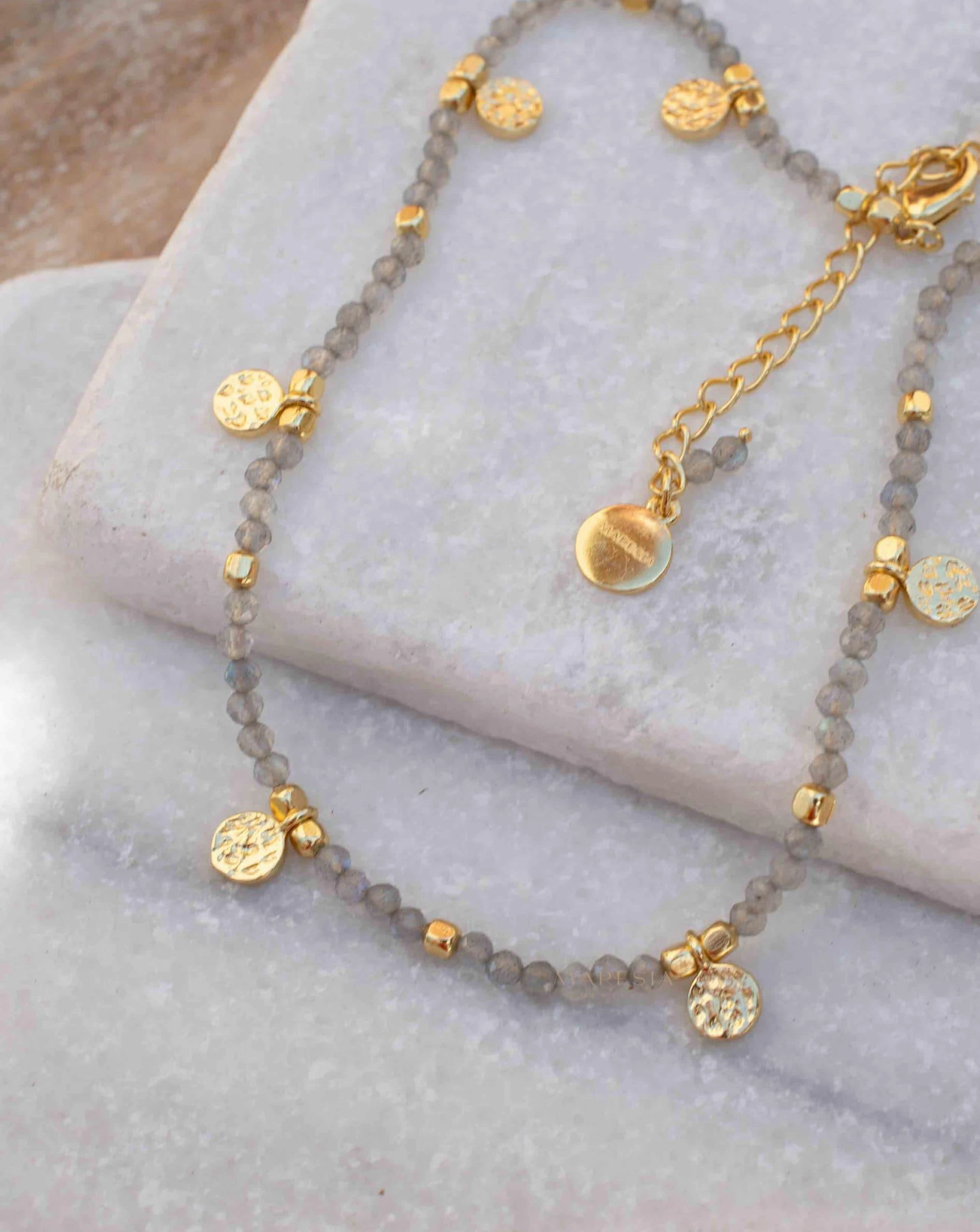Labradorite Necklace ~ Gold Plated 18k ~ MN107
