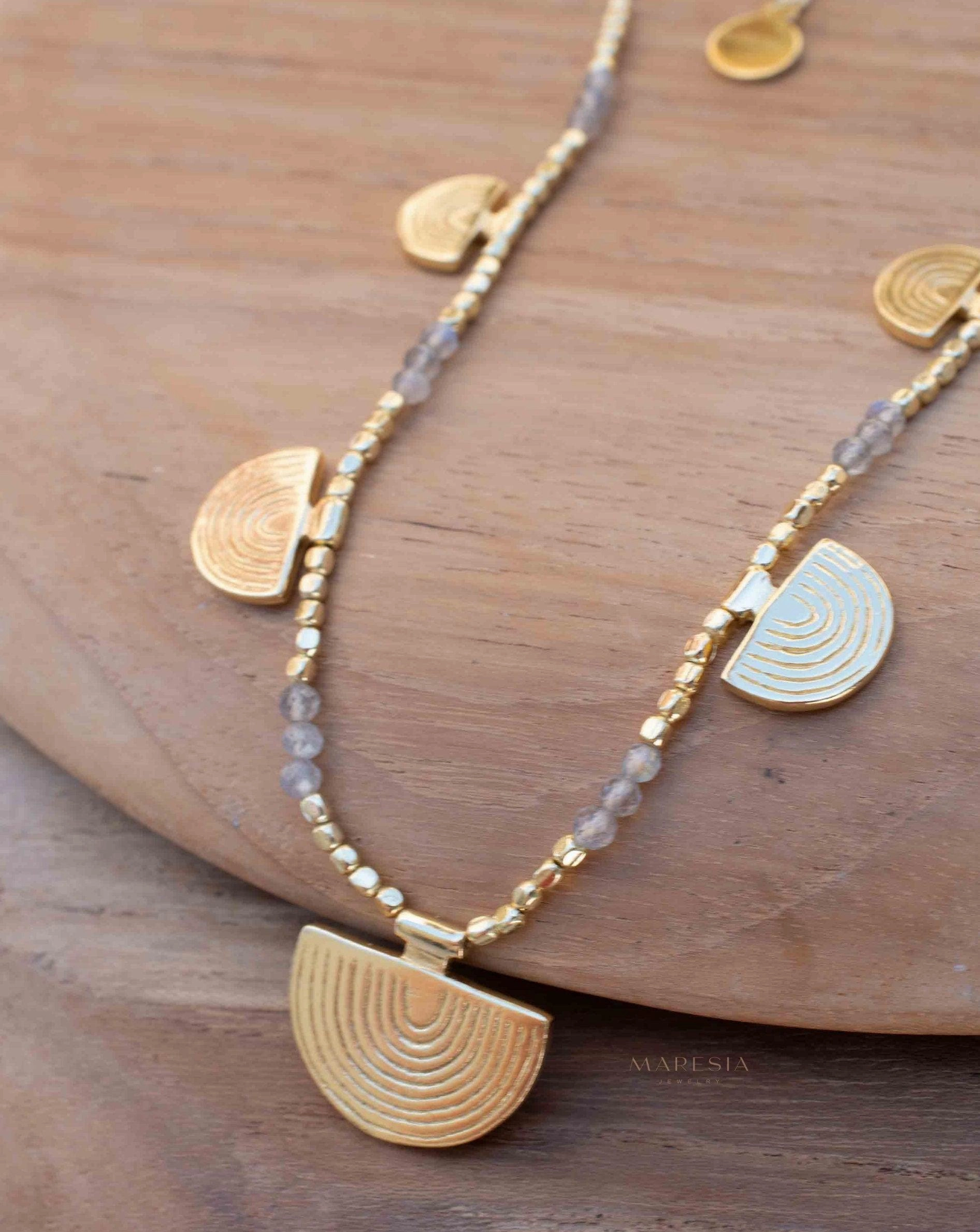 Labradorite Necklace ~ Gold Plated 18k ~ MN139