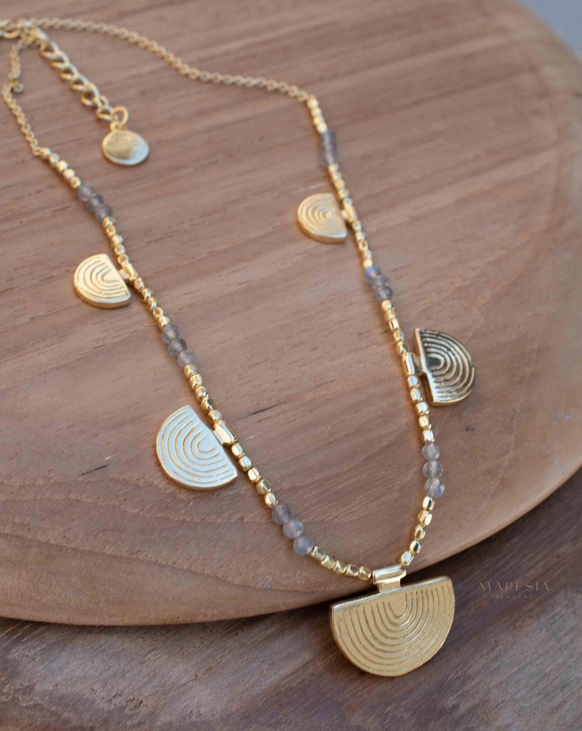 Labradorite Necklace ~ Gold Plated 18k ~ MN139