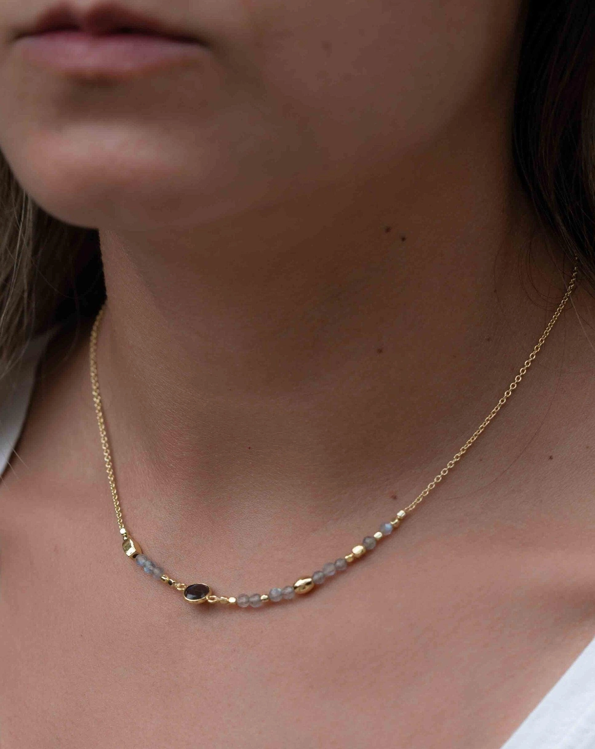 Labradorite Necklace ~ Gold Plated 18k ~ MN140